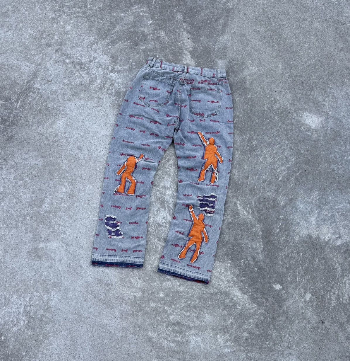 Vintage Vintage Y2K avantgarde streetwear affliction track jeans Size US 34 / EU 50 - 8 Thumbnail