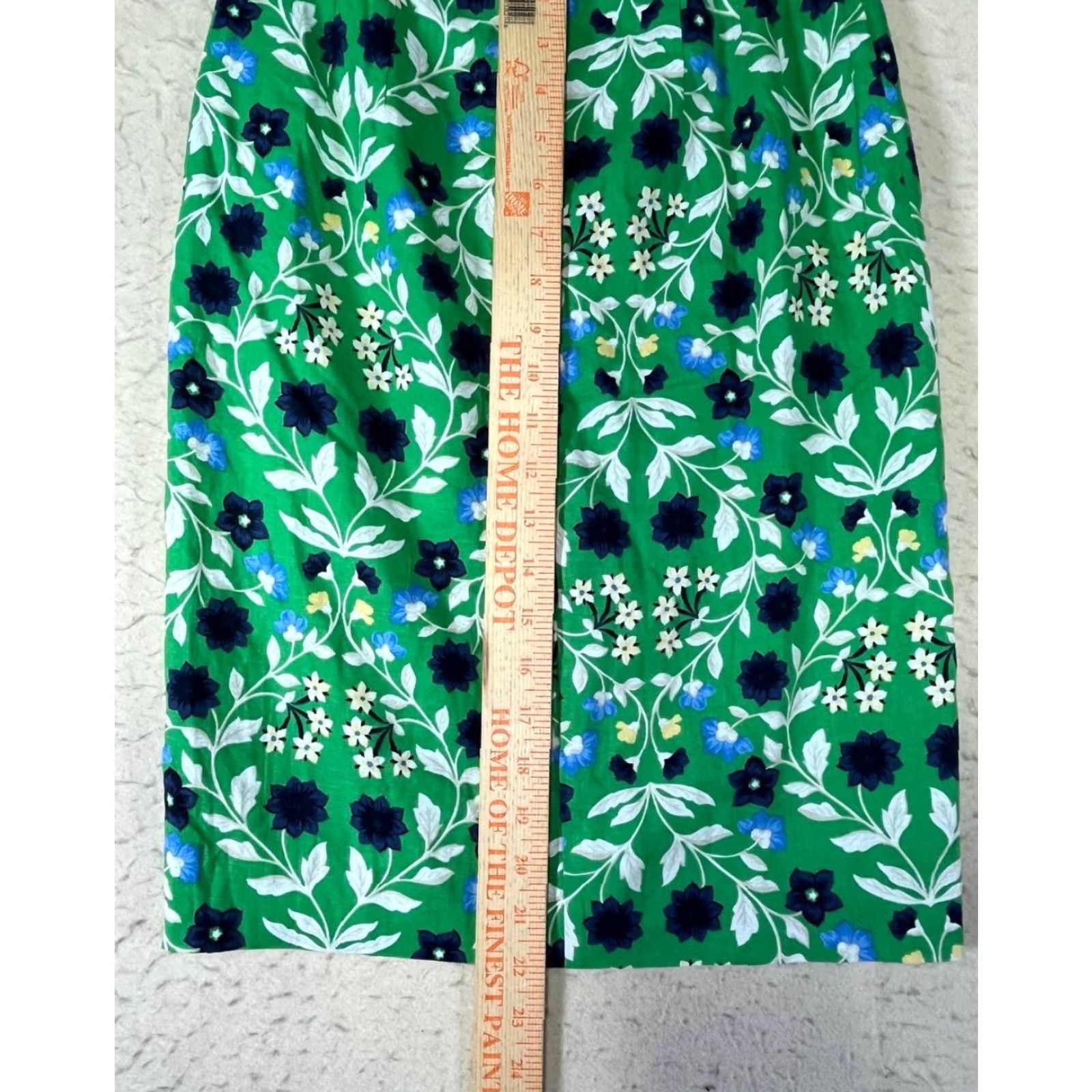 Ann Taylor Ann Taylor Skirt 00P Teal Floral Lined Zip Back NWT Petite Women Short Pencil Linen Blend Pattern Flower Vintage No? Size 24" / US 00 / IT 34 - 3 Thumbnail