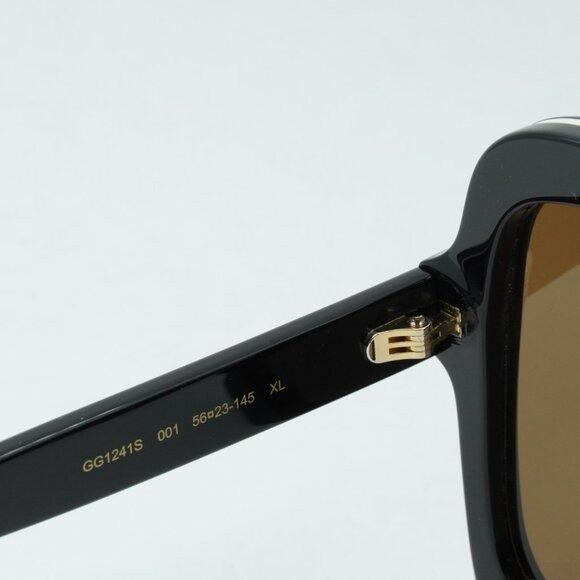 Gucci Gucci GG1241S 001 Sunglasses Black Square Frame, Brown Size ONE SIZE - 7 Thumbnail