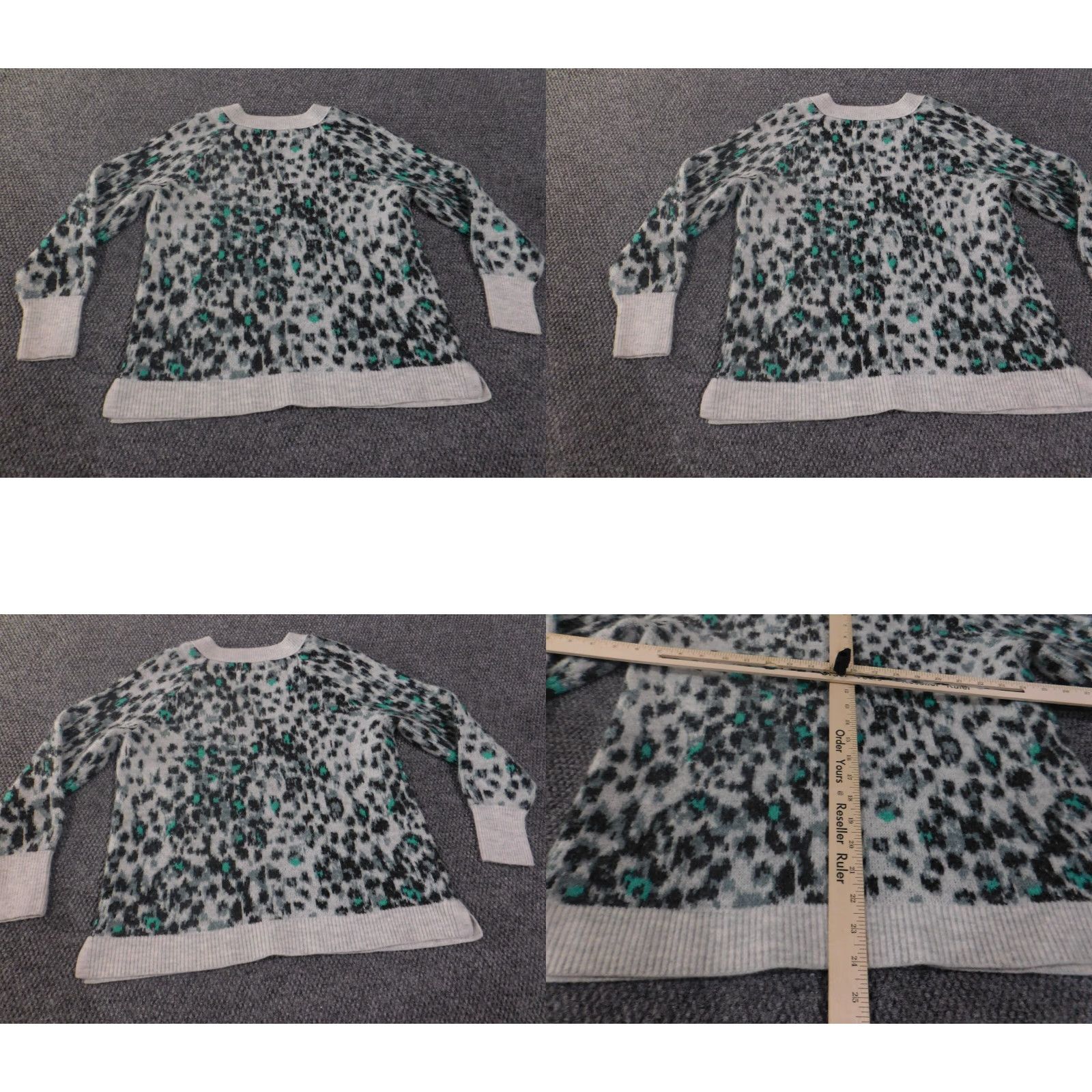 Loft LOFT Sweater Pullover Knit Geometric V-Neck Wool Acrylic Womens M Green Size M / US 6-8 / IT 42-44 - 8 Thumbnail