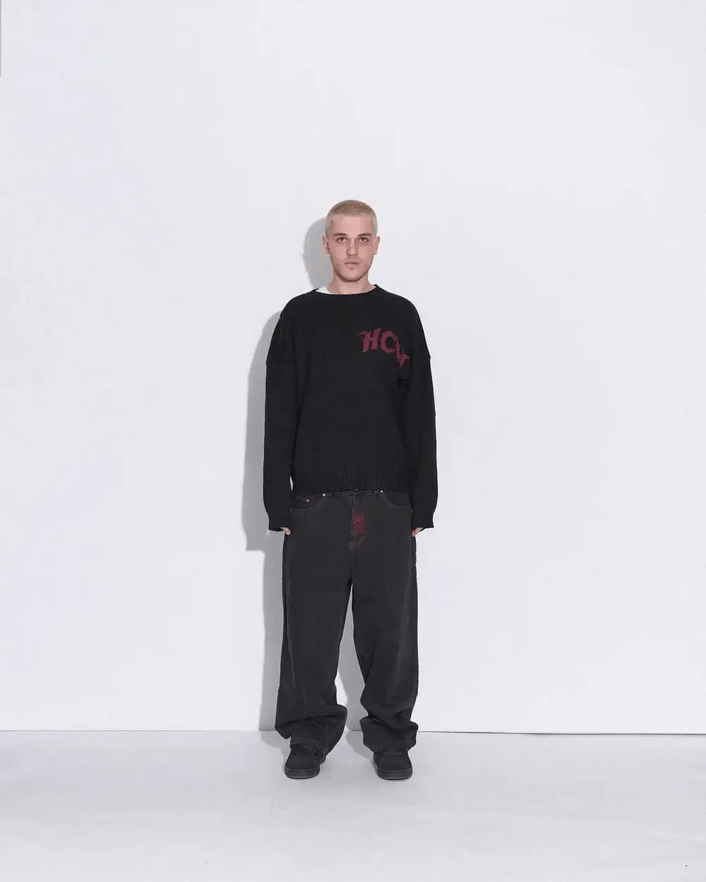 Japanese Brand × Vintage Retro Y2K jeans skeleton straight Trousers Wide Leg Size US 30 / EU 46 - 4 Thumbnail