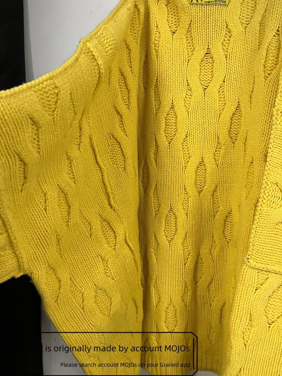Raf Simons Sz F Raf Simons 21AW Oversized Yellow Front Label Sweater Size US XL / EU 56 / 4 - 2 Thumbnail