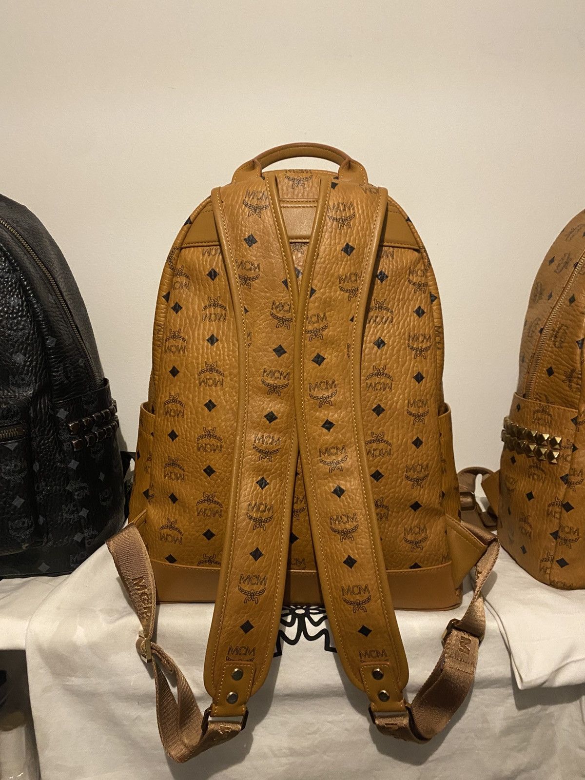MCM MCM M Studs Cognac Large Backpack Size 46 - 6 Thumbnail