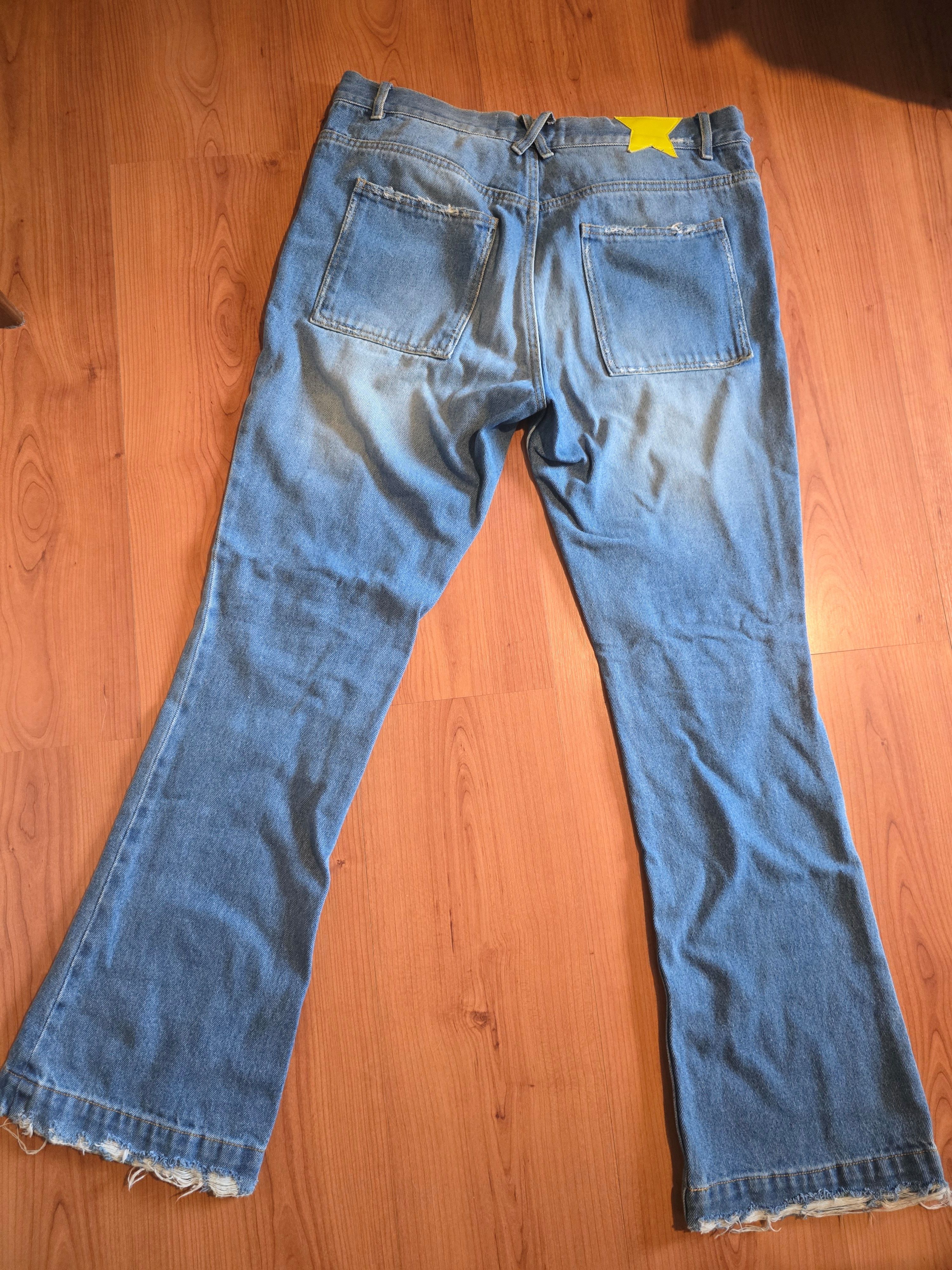 Sangiev Blue Embroidered Flared Jeans Size US 34 / EU 50 - 2 Thumbnail