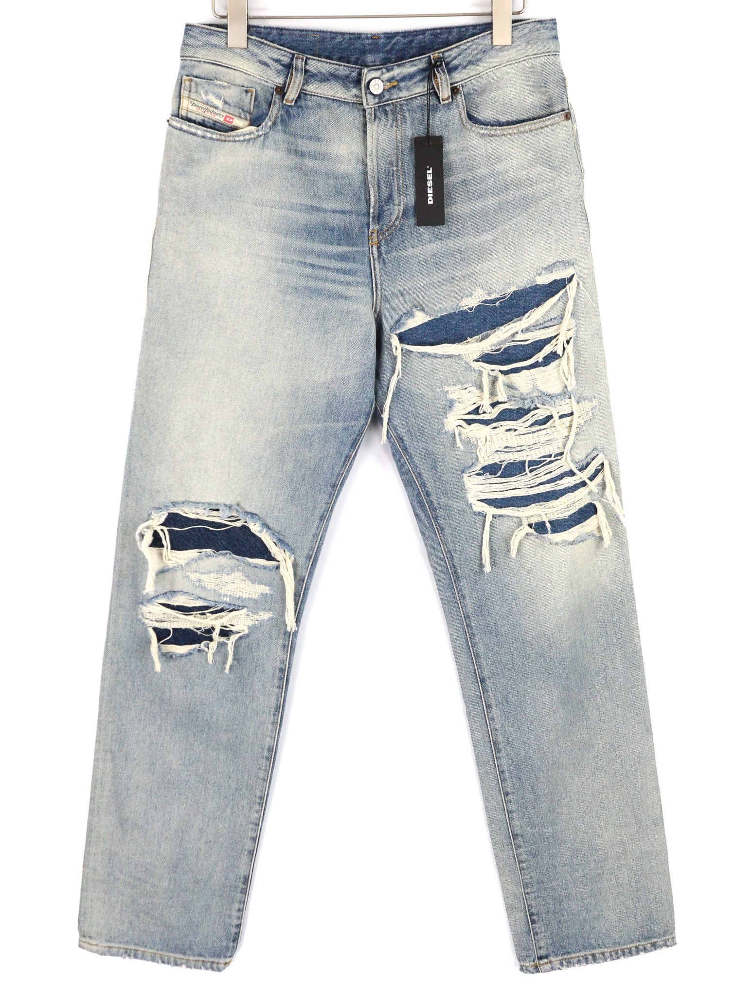 Diesel D-REKIV-Z 09C90 W32/L34 Distress Washed Denim 40391 Size US 32 / EU 48 - 1 Thumbnail