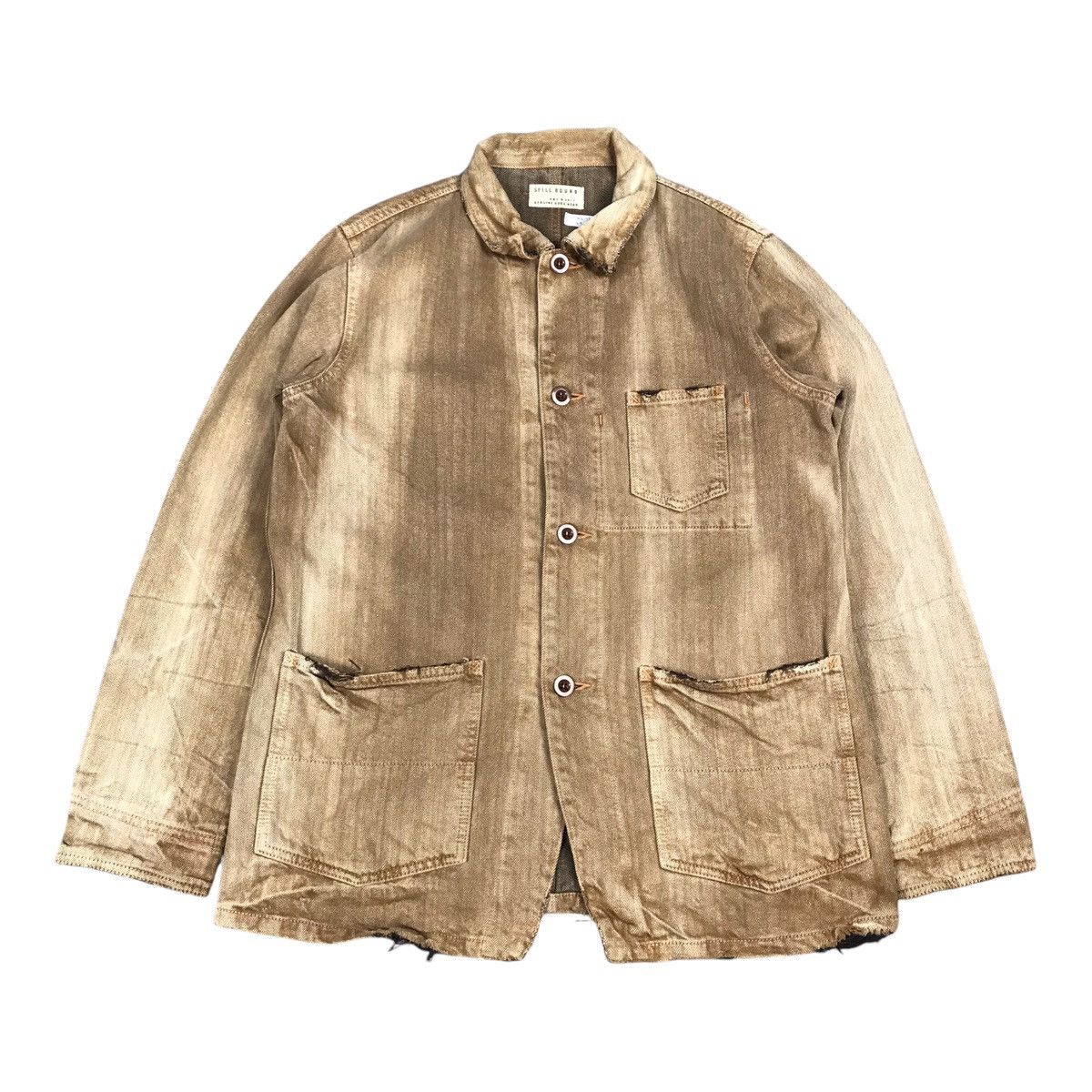 Japanese Brand × Spellbound SPELLBOUND CHORE DISTRESSED BROWN SUN FADED BUTTON JACKET Size US M / EU 48-50 / 2 - 1 Thumbnail