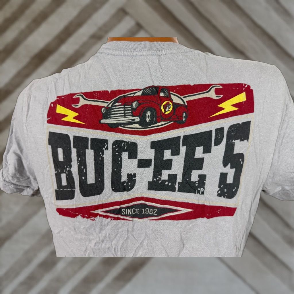 Vintage BUC-EE'S T-Shirt Men’s Medium Gray Cotton Graphic Print Short Sleeve Crew Neck Logo Double-Sided Size US M / EU 48-50 / 2 - 1 Thumbnail
