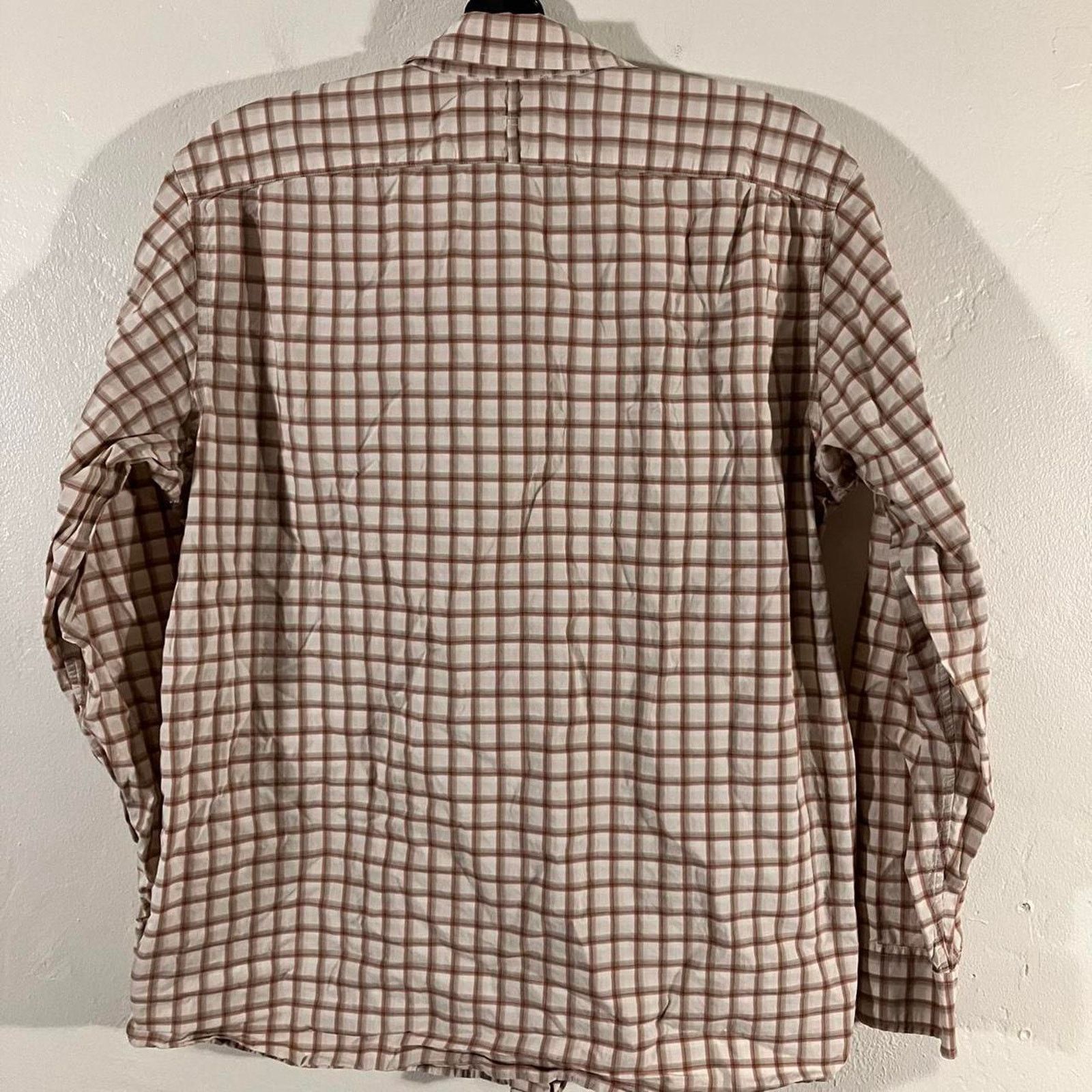 Banana Republic Banana Republic Tan Plaid Button Up Cotton Long Sleeve Shirt Size US L / EU 52-54 / 3 - 4 Thumbnail
