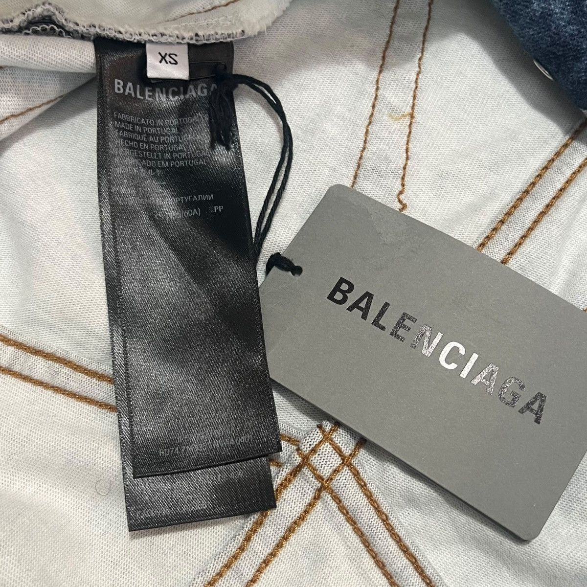 Balenciaga BALENCIAGA 2022AW Trompe-l’œil Heavy Cotton Jersey Denim Set Size US XS / EU 42 / 0 - 17 Thumbnail