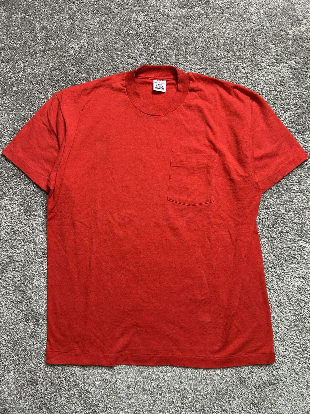 Vintage Vintage 90s BVD Blank Selvedge Pocket Tee Made in USA Single Size US XL / EU 56 / 4 - 1 Thumbnail