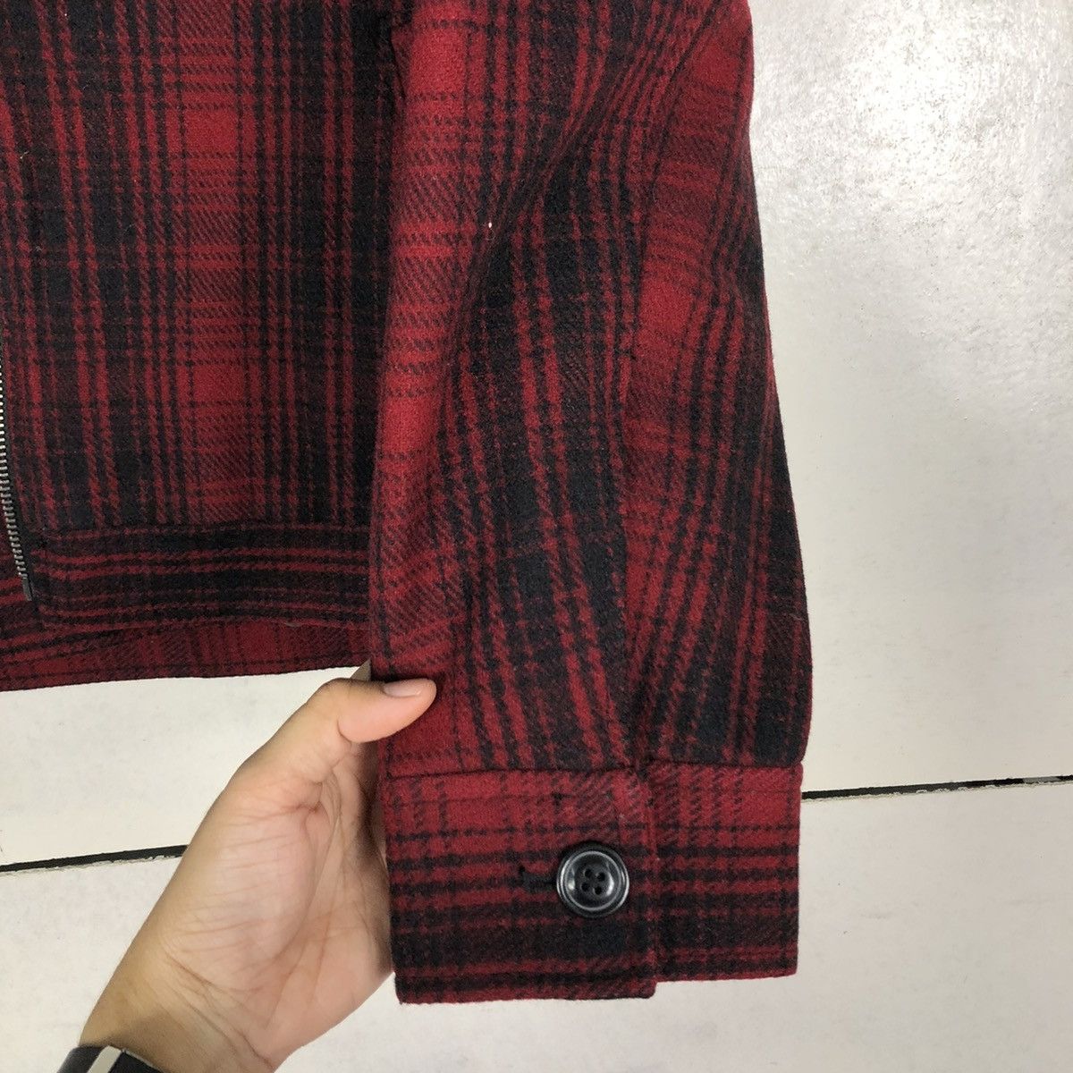 Japanese Brand 🔥VINTAGE BIKER WOOL JACKET GAP TARTAN DESIGN ISSEY MIYAKE Size US M / EU 48-50 / 2 - 18 Thumbnail