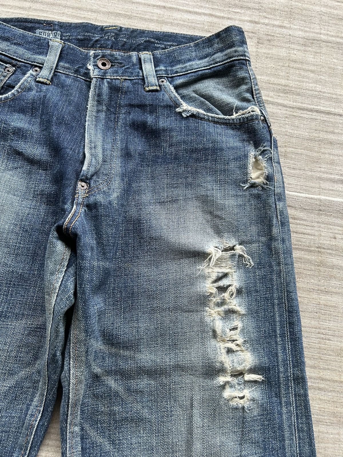 Vintage Edwin505 half Selvedge Distressed denim