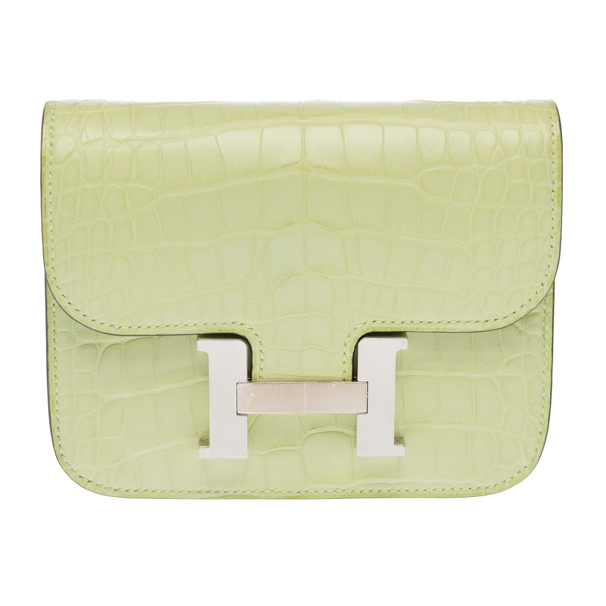 Hermes HERMES Constance Slim Belt Bag in Yellow Crocodile Leather Size ONE SIZE - 4 Thumbnail