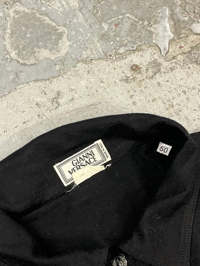 Vintage Gianni Versace Black Long Sleeve Half-Zip Polo Shirt Size US M / EU 48-50 / 2 - 8 Thumbnail