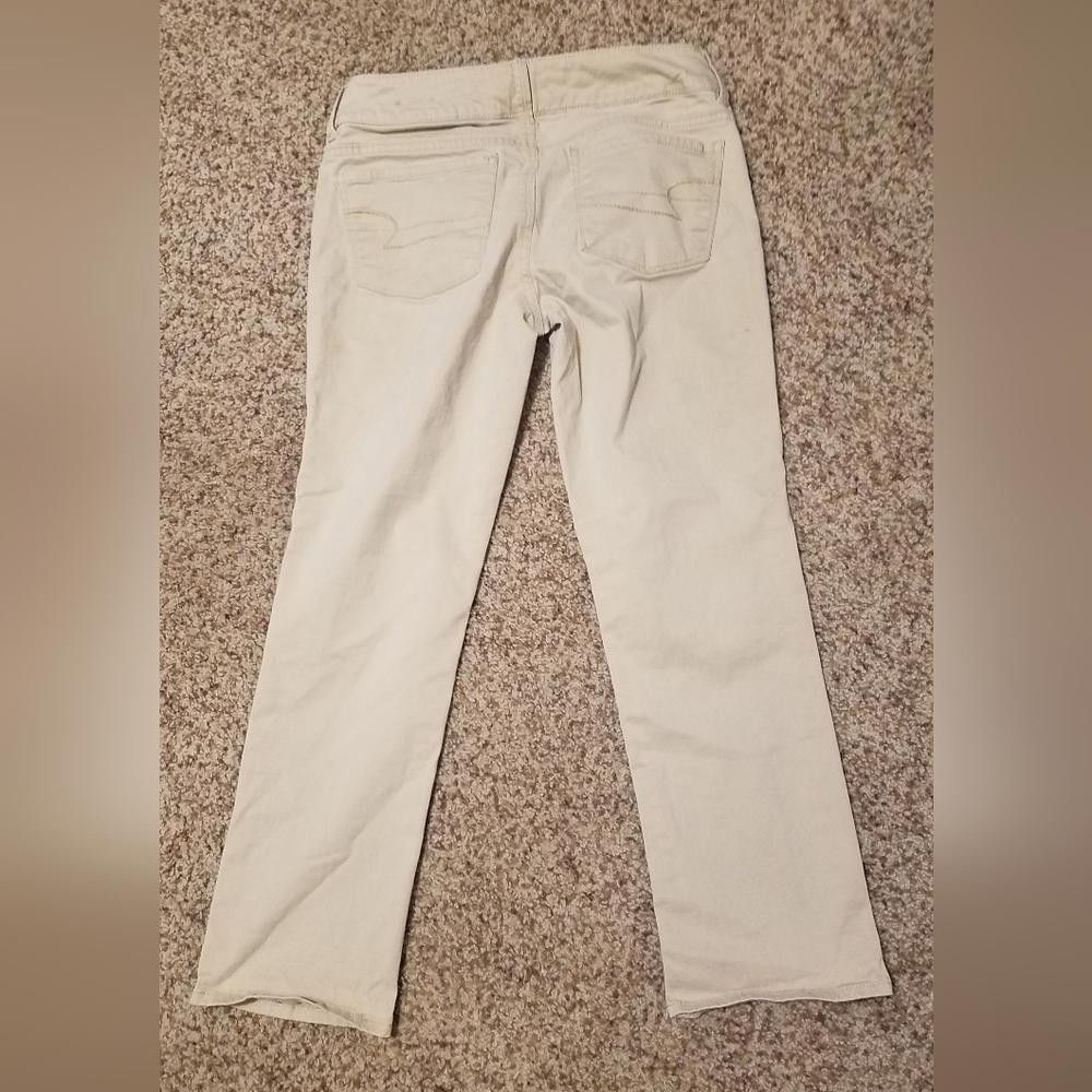 American Eagle Outfitters American Eagle Artist Crop Stretch Beige Jeans Size 0 Size 25" / US 0 / IT 36 - 3 Thumbnail