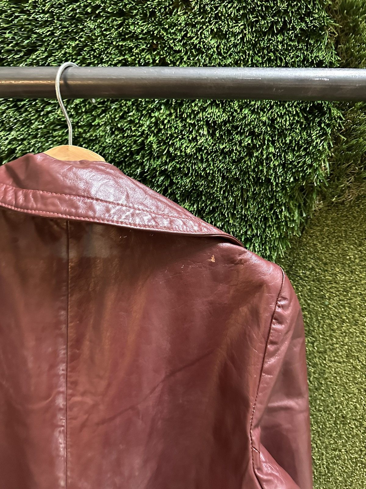 Vintage Vintage 1980s Cosa-Nova Long Red Leather Jacket Small Size S / US 4 / IT 40 - 10 Thumbnail