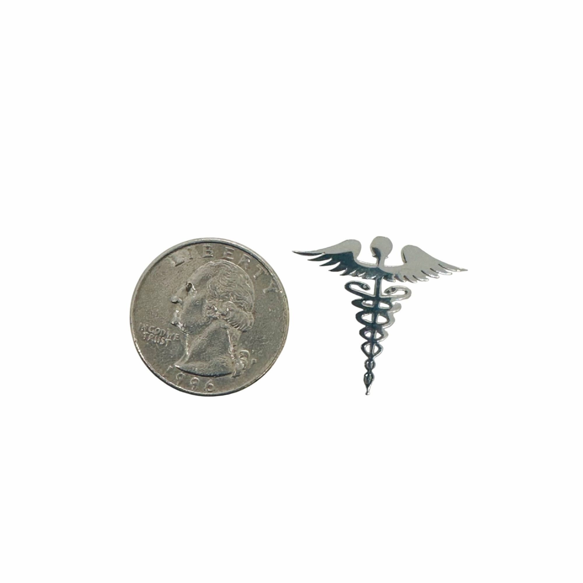 Other Pin Caduceus Doctor Symbol Medical Personnel Broch Silver St Size ONE SIZE - 3 Thumbnail