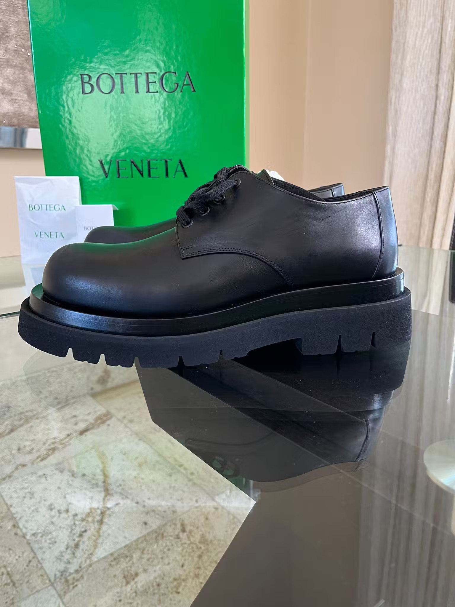 Bottega Veneta Military Calf Lug Boots Low Top in Black Size 45 Size US 12 / EU 45 - 12 Thumbnail