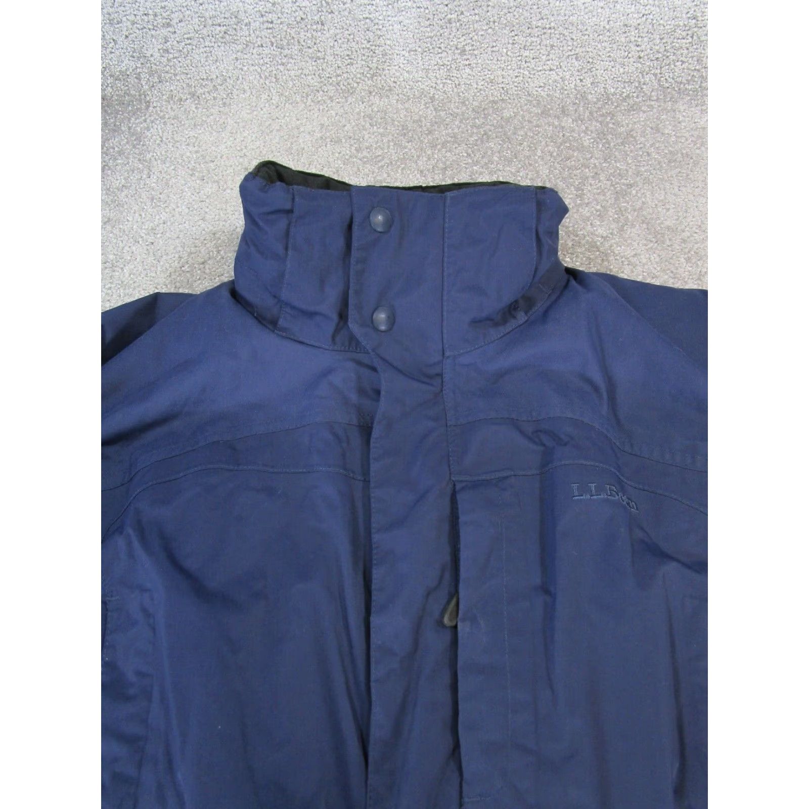 Vintage L.L. Bean Jacket Mens Small Blue Windbreaker Nylon Softshell Mid-Length Standing Collar Regular Fit Size US S / EU 44-46 / 1 - 2 Thumbnail