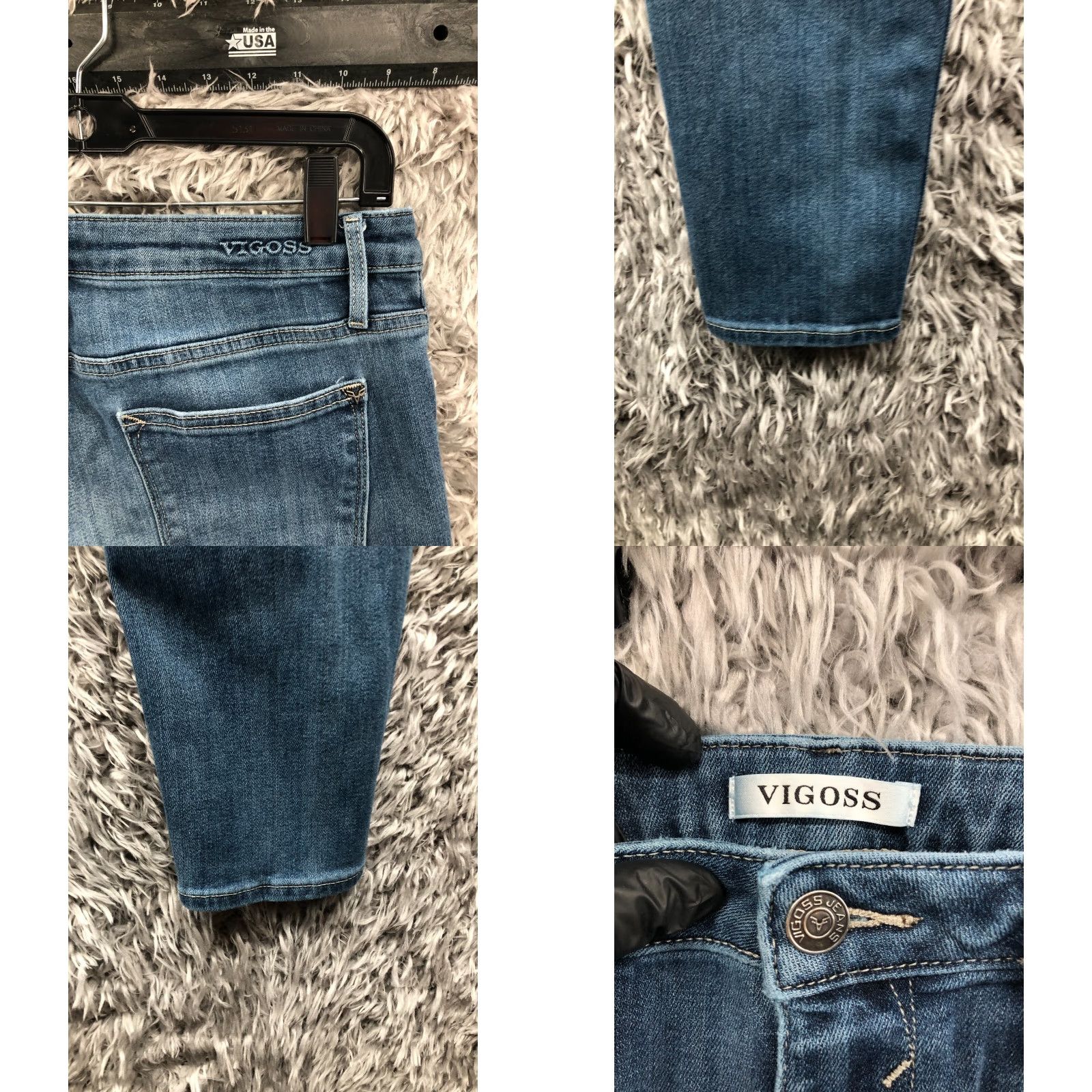 Vintage VIGOSS Marley Skinny Jeans Size 31 Womens Mid Rise Medium Wash Blue Denim Jeans Women Slim 5-Pocket Vintage No?? Size 24" / US 00 / IT 34 - 8 Thumbnail
