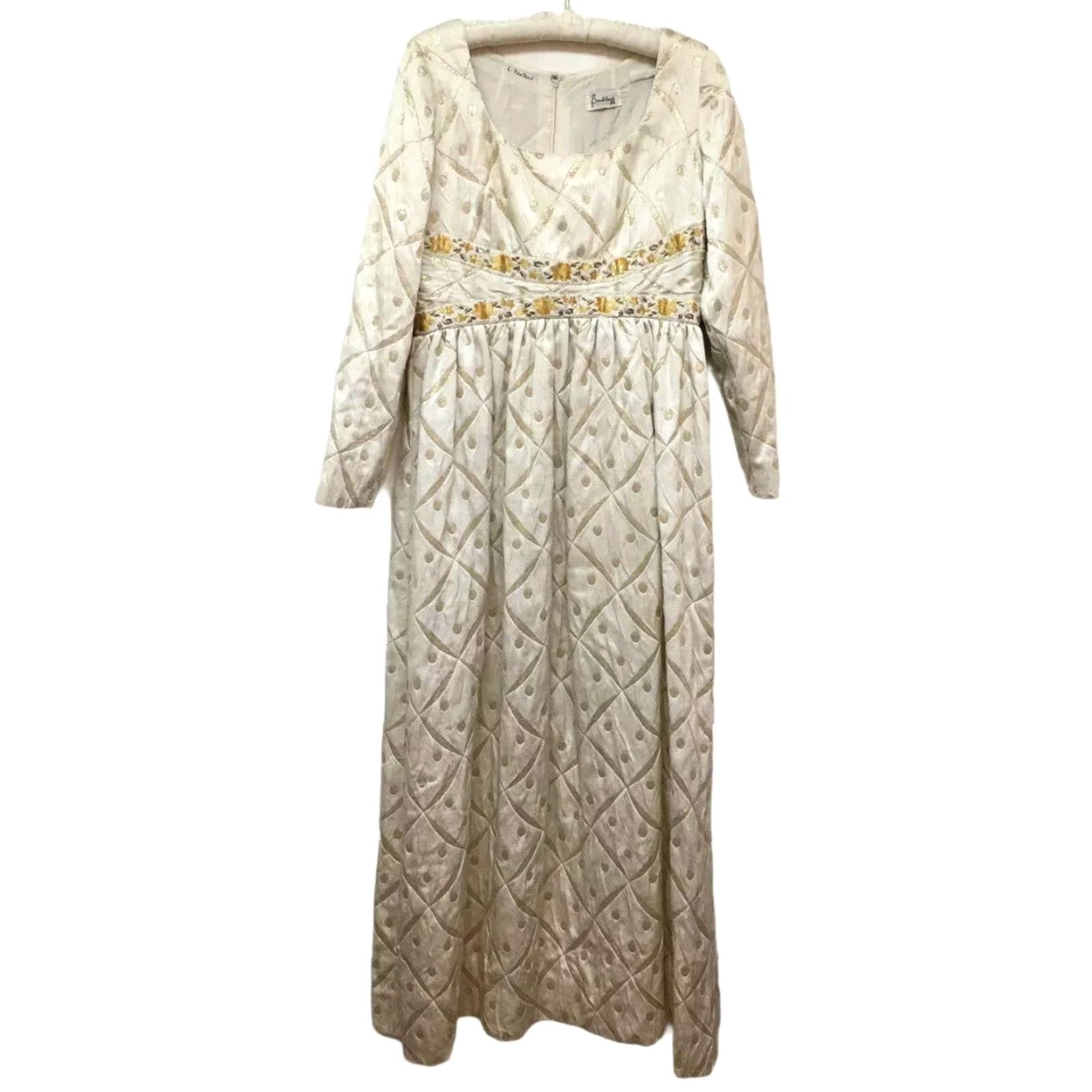 Vintage VINTAGE Harmay by St Amour Berkeleys Fresno Women's Gown Dress Embroidered Beige size 8 56in Chest 30in Waist Special Occasion Ethnic/Peasant Oval Size 4XL / US 24-26 - 2 Thumbnail