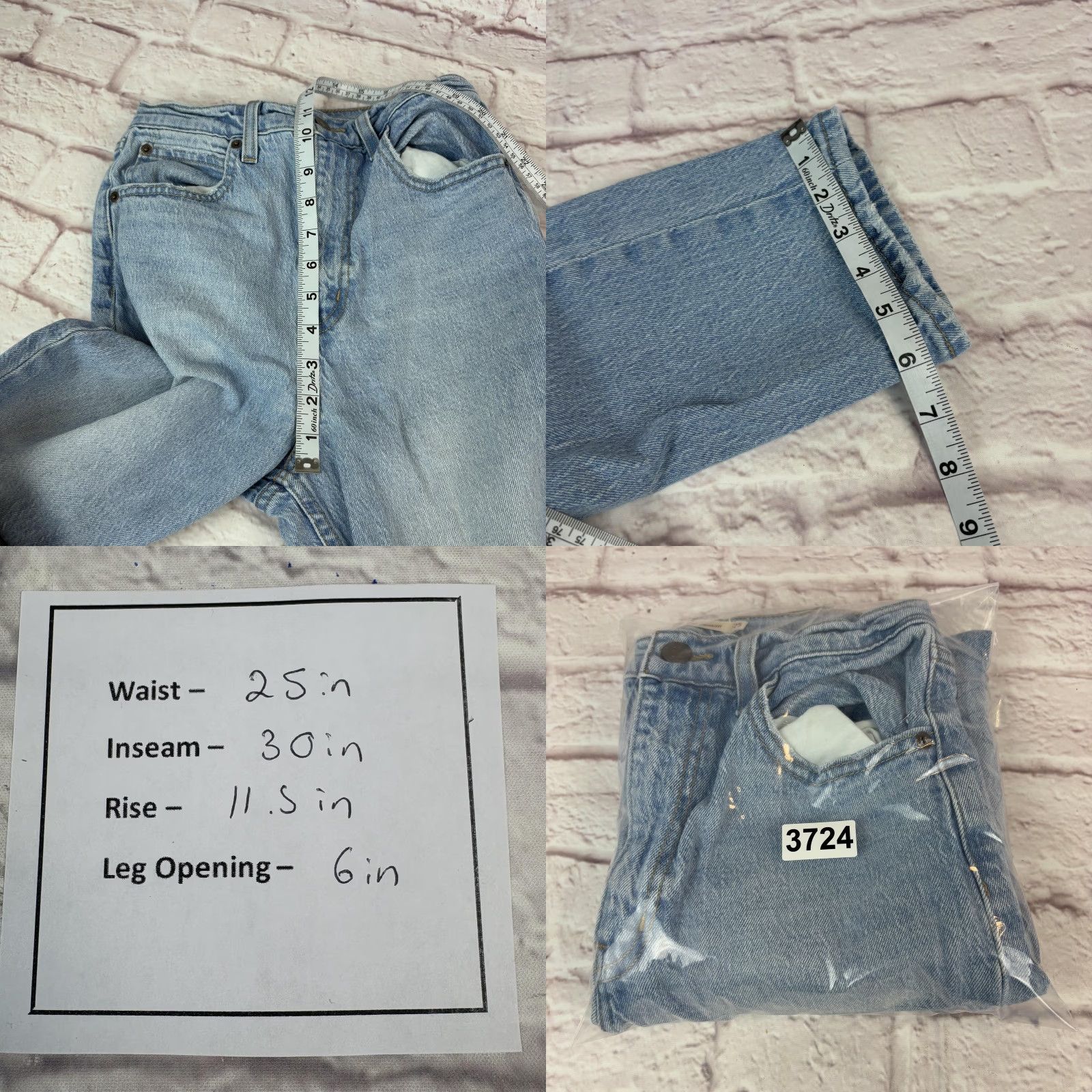 Levi's Levis Premium 70s High Slim Straight Jeans Womens 25 Light Wash High Rise Denim Size 42" / US 20 - 9 Thumbnail