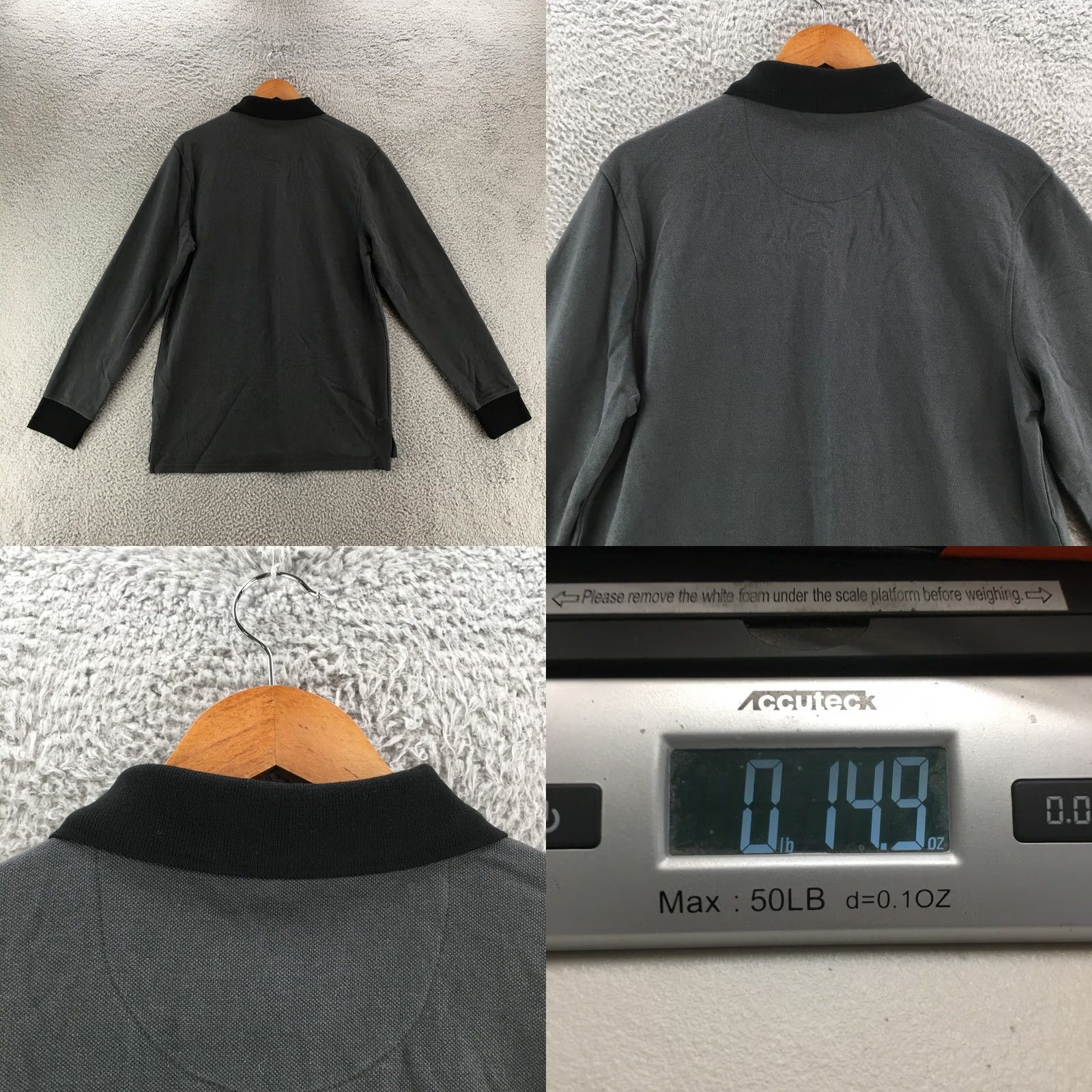Vintage Goodfellow & Co Polo Shirt Mens M Grey Cotton Polyester Blend Casual Long Sleeve Shirt Size US M / EU 48-50 / 2 - 8 Thumbnail