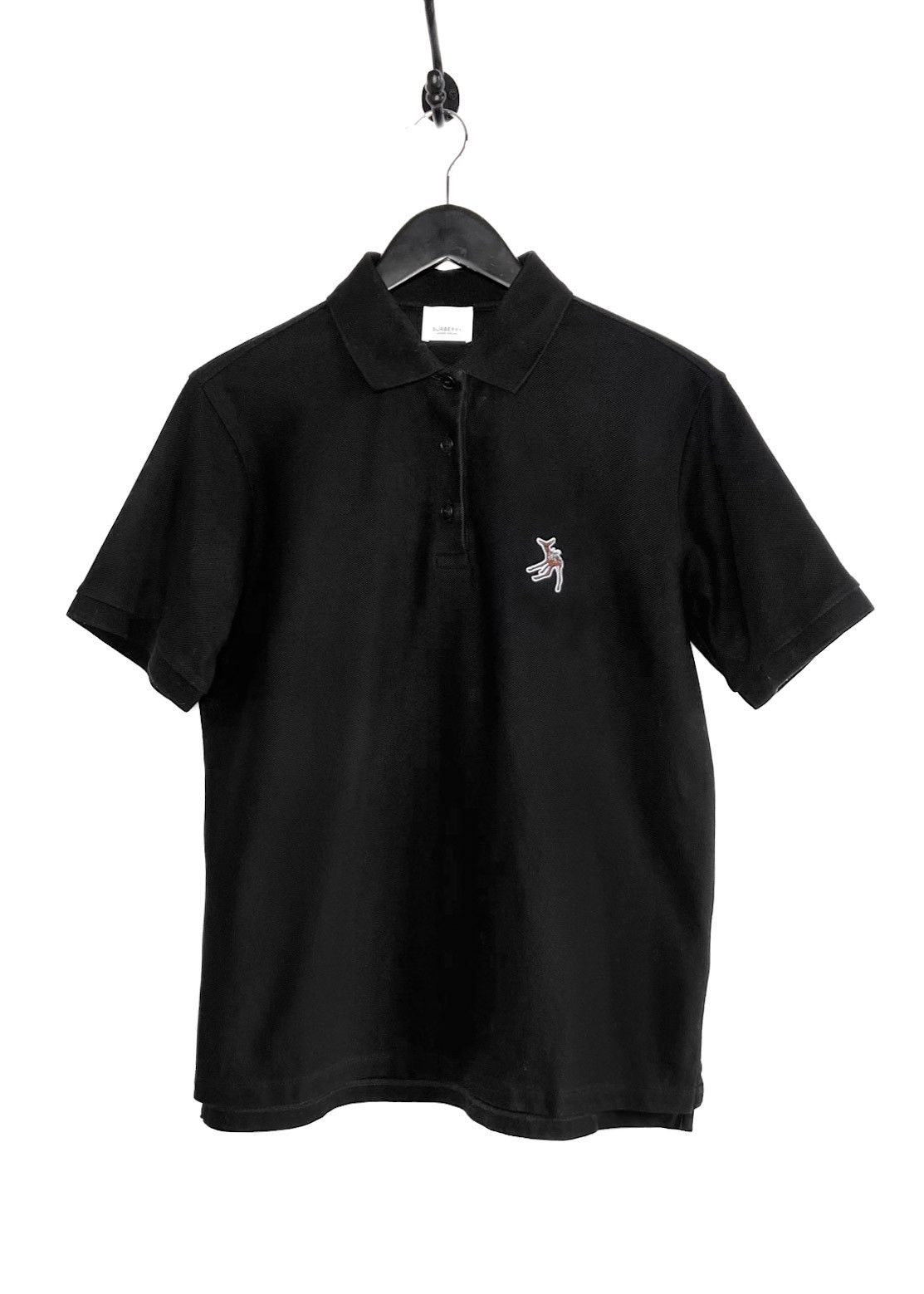 Burberry Burberry Black Copland Deer Embroidered Piqué Polo Shirt Size S / US 4 / IT 40 - 1 Thumbnail