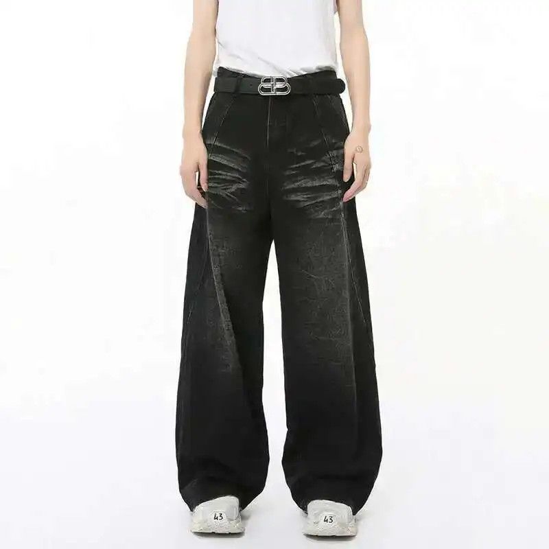 Japanese Brand Wide Leg Baggy Stone Washed Jeans Denim Size US 30 / EU 46 - 1 Thumbnail