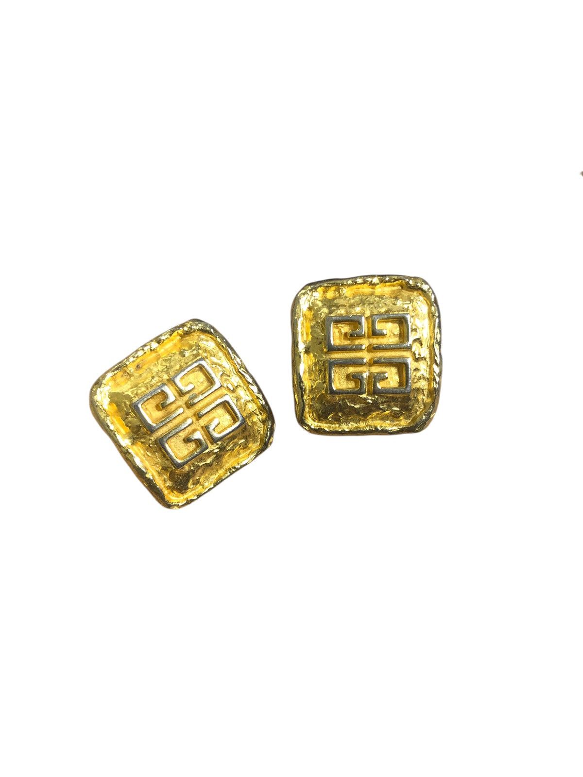 Givenchy 💯🔥Vintage GIVENCHY PARIS Square Logo Gold Earrings Parfums Size ONE SIZE - 1 Thumbnail