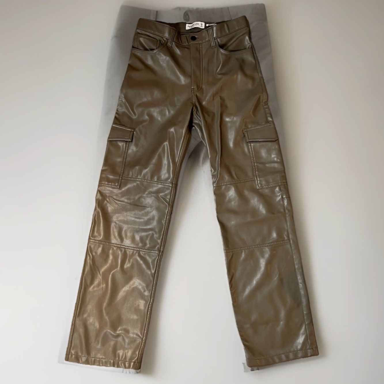 Abercrombie & Fitch VINTAGE Abercrombie & Fitch The 90s Straight Ultra High rise Vegan Leather Pants 29/8 Brown Womens Regular 90s Size ONE SIZE - 2 Thumbnail