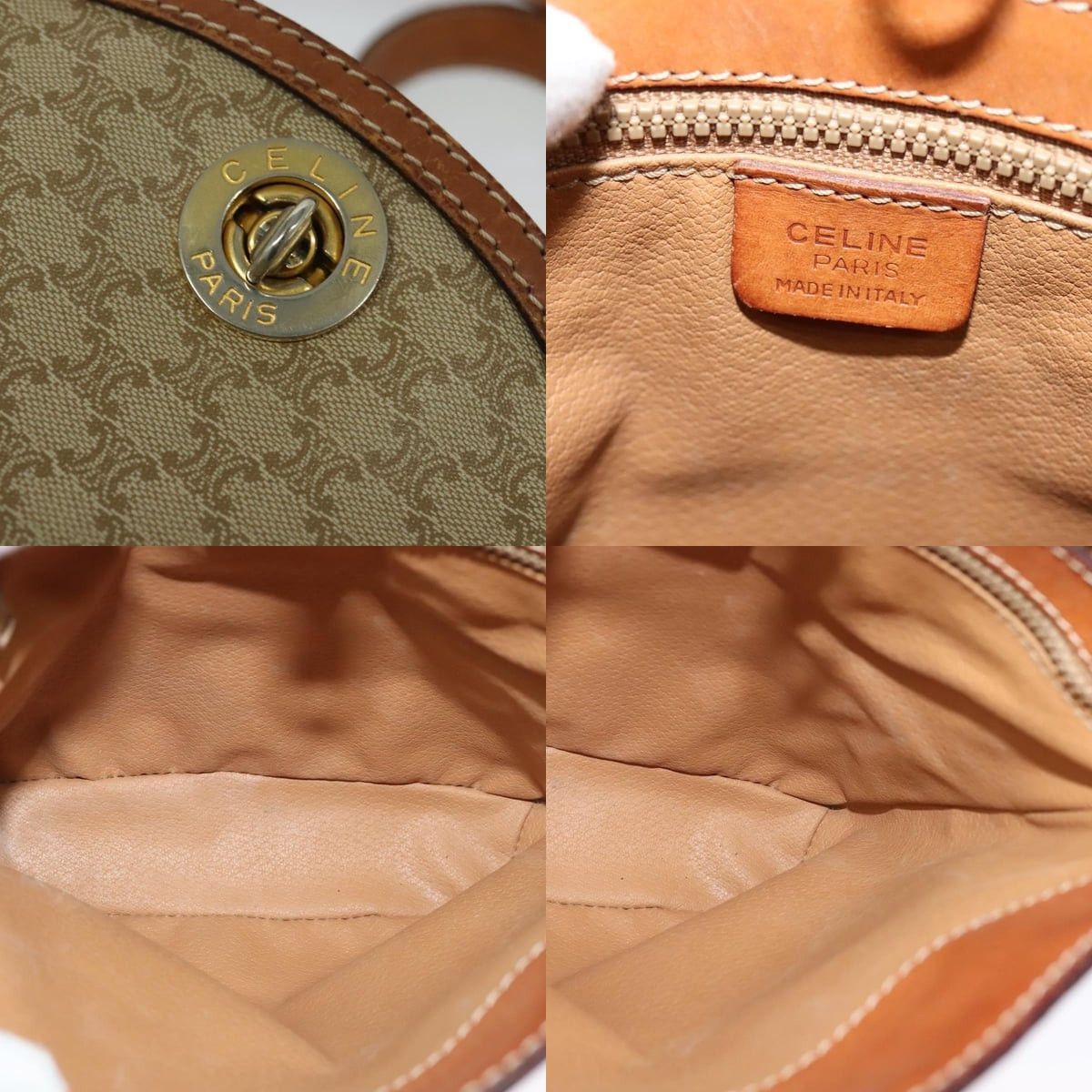 Celine CELINE Macadam Canvas Shoulder Bag Pvc Beige Gold Size ONE SIZE - 11 Thumbnail