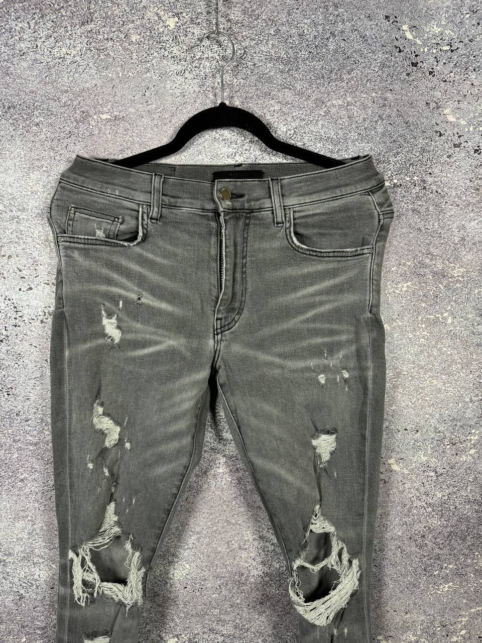Amiri Amiri MX1 Jean Gray Distressed Skinny Women's Size 30 Size 30" / US 8 / IT 44 - 3 Thumbnail