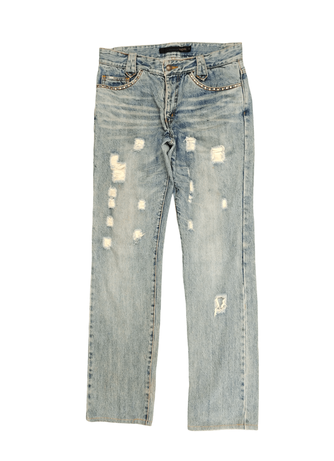 Hysteric Glamour × Undercover Schlussel Distress Faded Studded Denim Pants Size US 32 / EU 48 - 1 Thumbnail