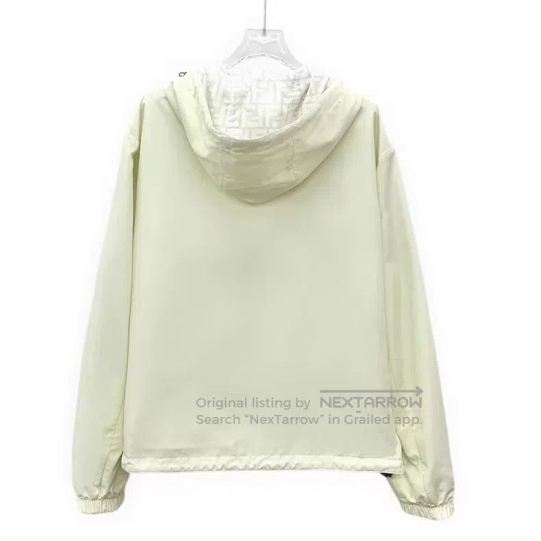 Fendi Fendi Beige Double F Monogram Printed Hooded Zipper Long S Size US M / EU 48-50 / 2 - 4 Thumbnail