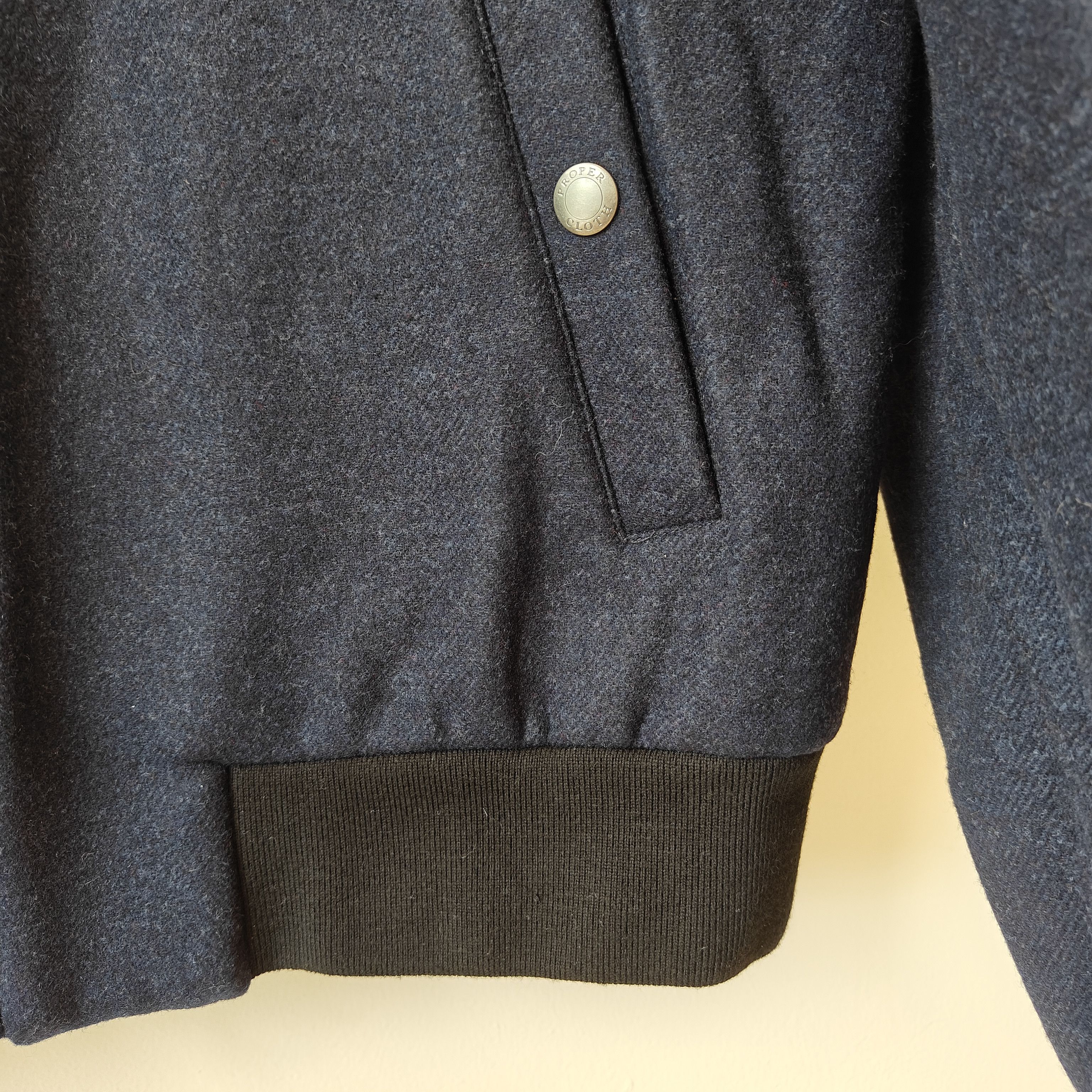 Proper Cloth made in Italy navy flight jacket wool riri zips Size US L / EU 52-54 / 3 - 7 Thumbnail