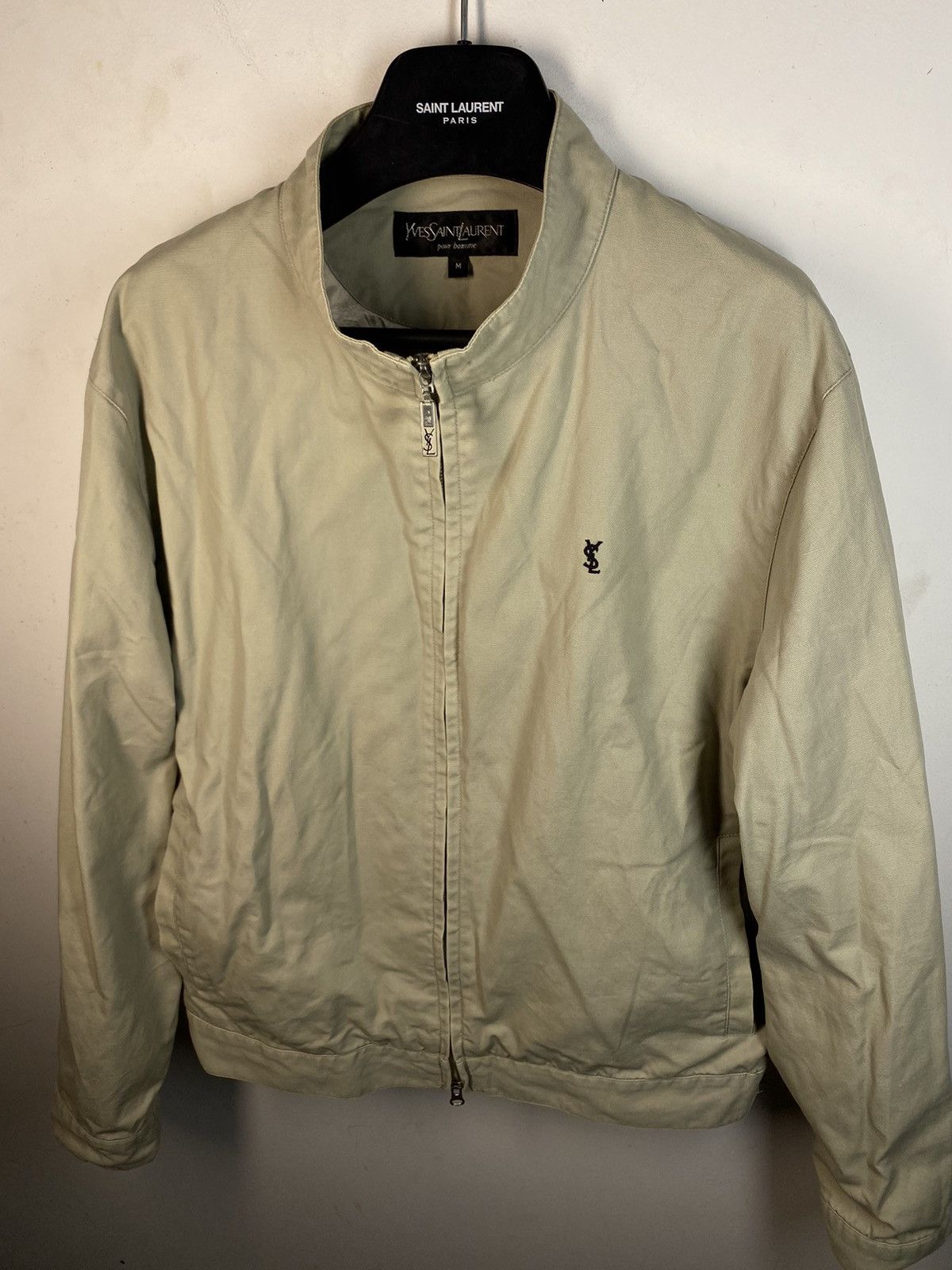 Yves Saint Laurent Beige 90s YSL Jacket Canvas Cotton Light Classic Bomber Size US M / EU 48-50 / 2 - 18 Thumbnail