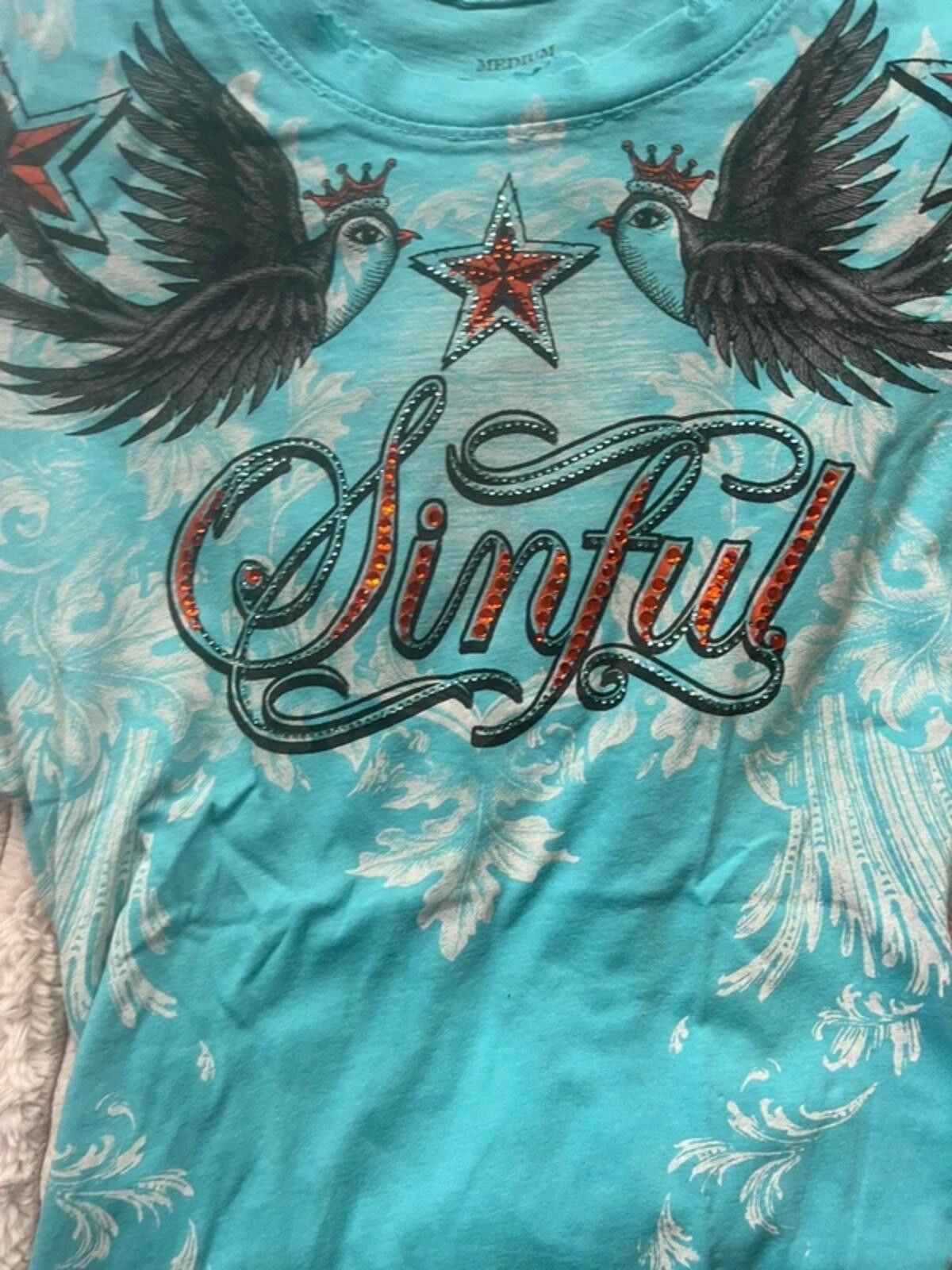 Other Authentic Sinful by Affliction Graphic Tee (18/5 12:34) Size M / US 6-8 / IT 42-44 - 2 Thumbnail