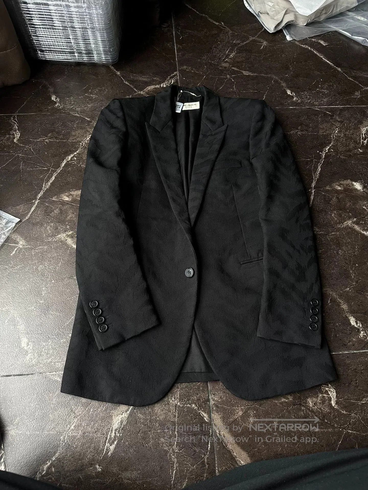 Hedi Slimane Saint Laurent Hedi Textured Weave Blazer. Size XXS / US 00 / IT 34 - 1 Thumbnail