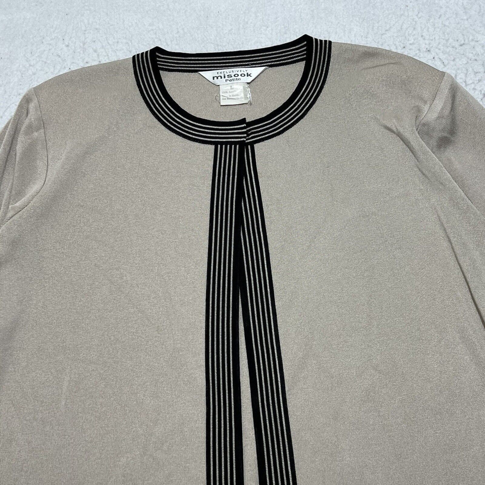 Vintage Vintage Exclusively Misook Collar Closure Cardigan Sweater Size L / US 10 / IT 46 - 2 Thumbnail