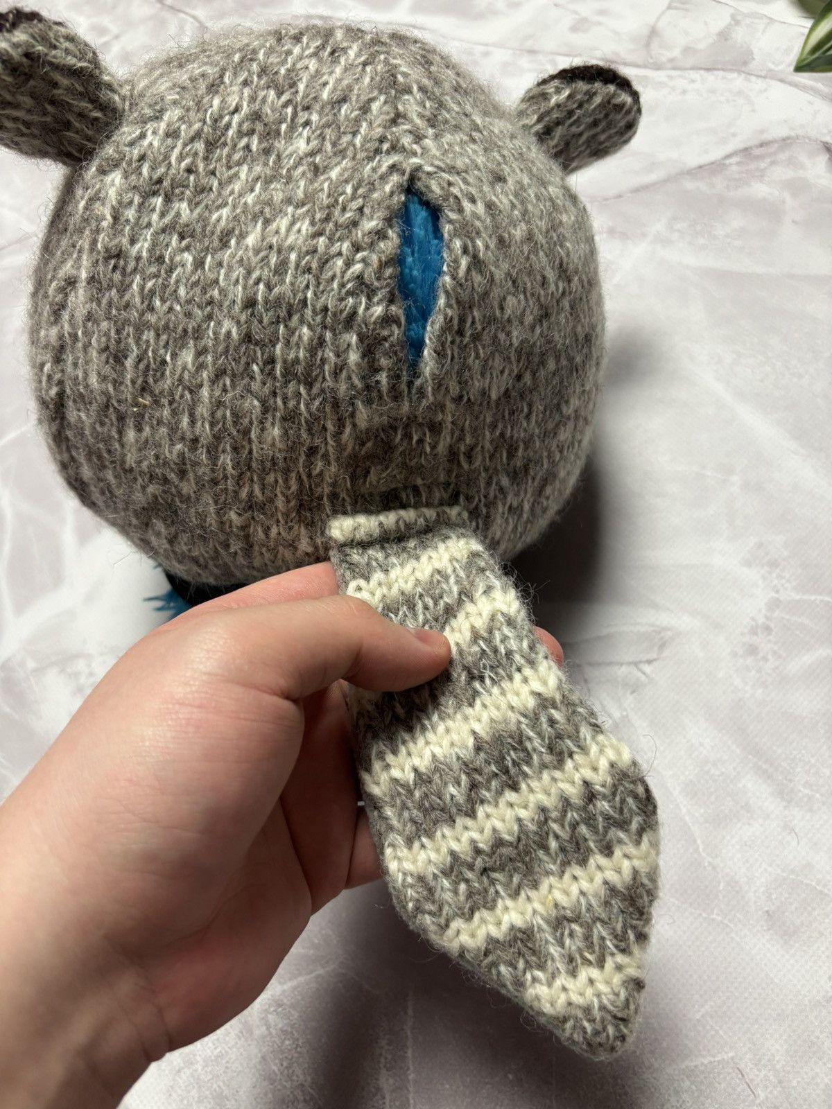 Other deLux Raccoon Knit Beanie Animal Costume Tail Ears One Size Size ONE SIZE - 6 Thumbnail