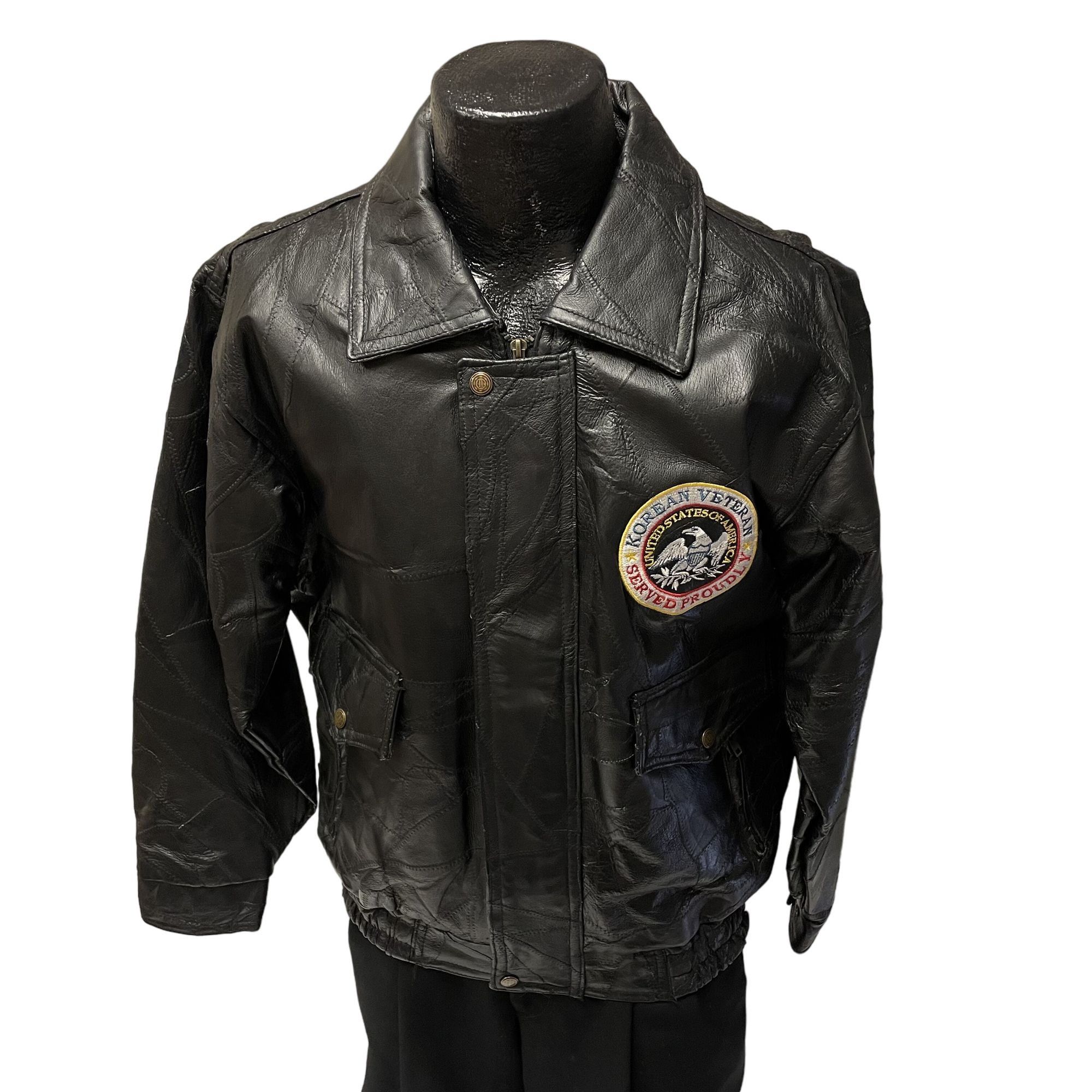 Other Vtg PATCHWORK Leather USA Korean Veteran Bomber Size US S / EU 44-46 / 1 - 3 Thumbnail