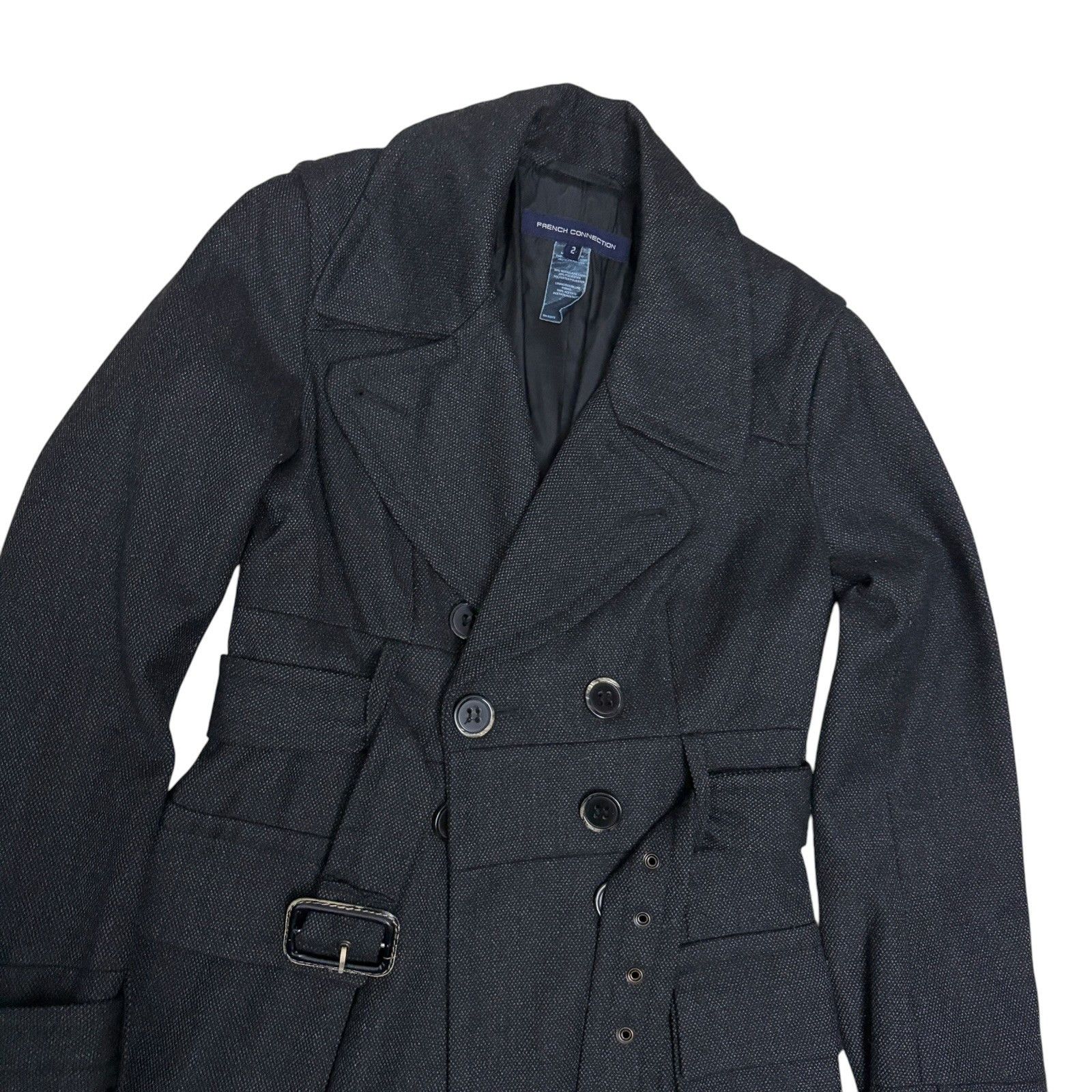 French Connection FRENCH CONNECTION FCUK Wool Trench Coat Jacket Small Size S / US 4 / IT 40 - 3 Thumbnail