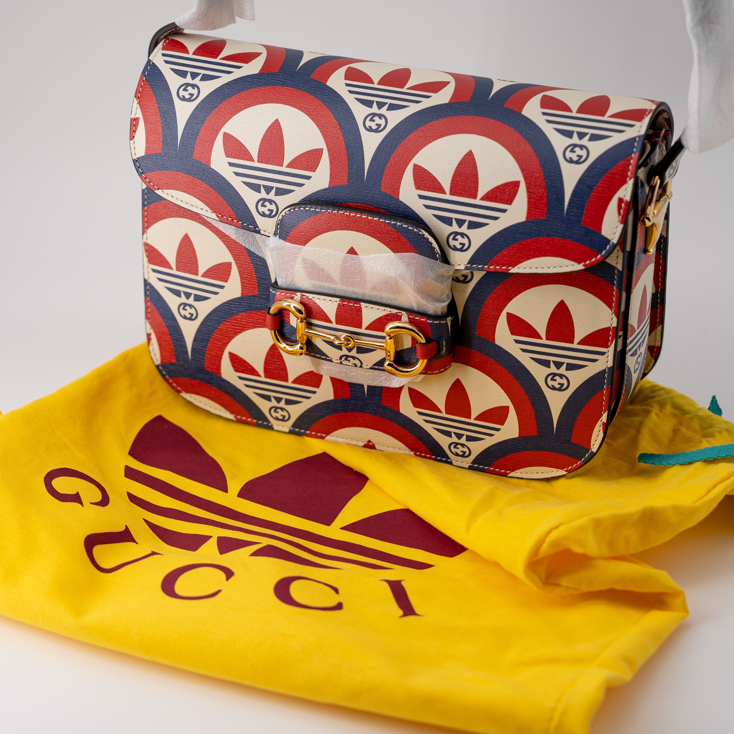 Gucci adidas Gucci Horsebit 1955 Shoulder Bag Blue Red Leather Size ONE SIZE - 7 Thumbnail