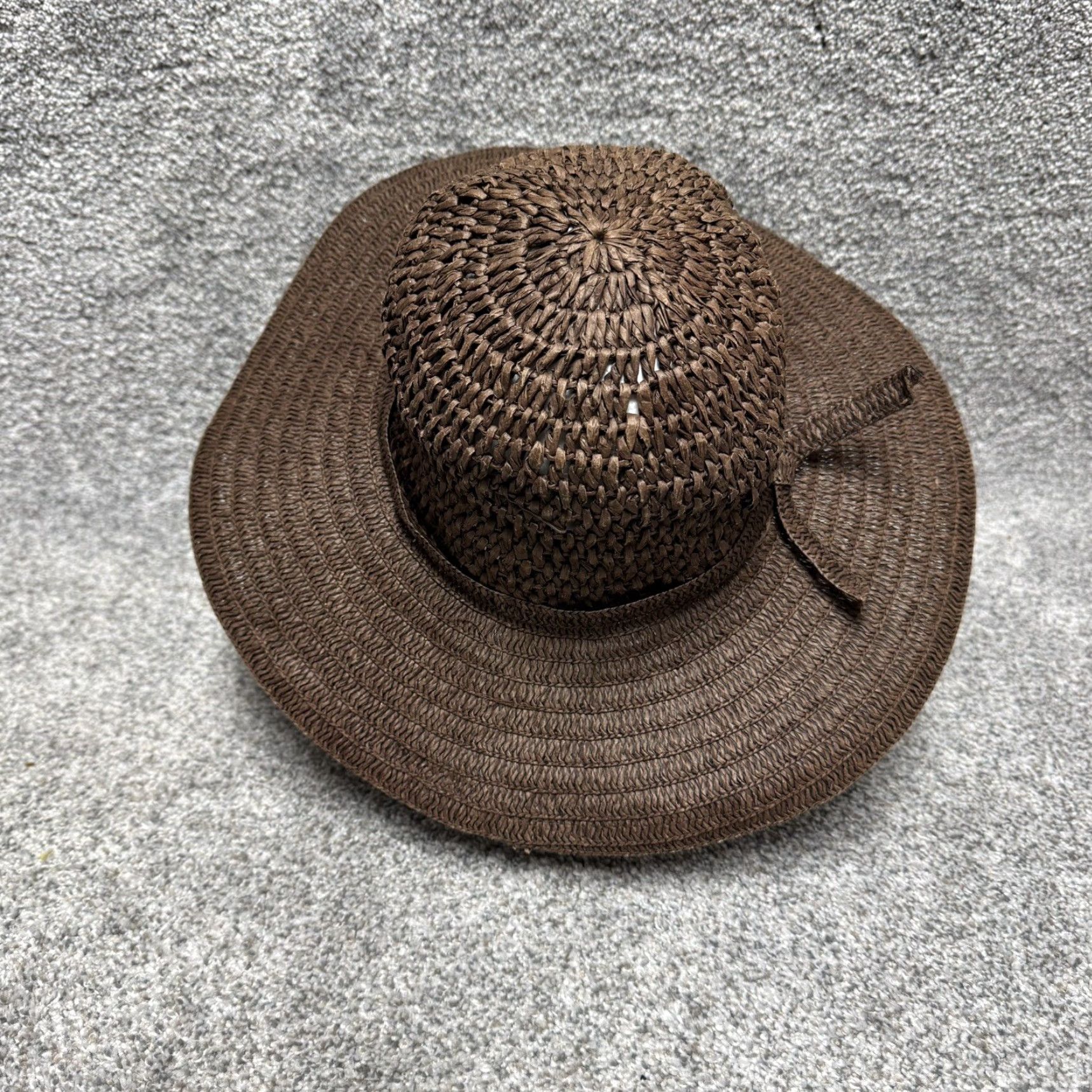 Route 66 Route 66 Sun Hat One Size Women Brown Straw Floppy Boho Beach Travel Hippie Festival 90s Retro Western Y2K Size ONE SIZE - 3 Thumbnail