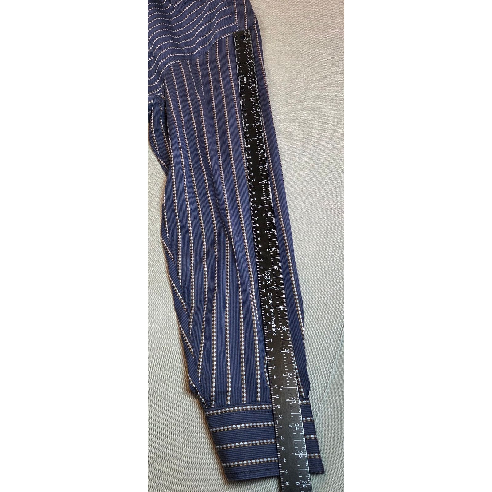 BUGATCHI Bugatchi Uomo XL Blue Stripe Cotton Button Down Shirt Size US XL / EU 56 / 4 - 14 Thumbnail