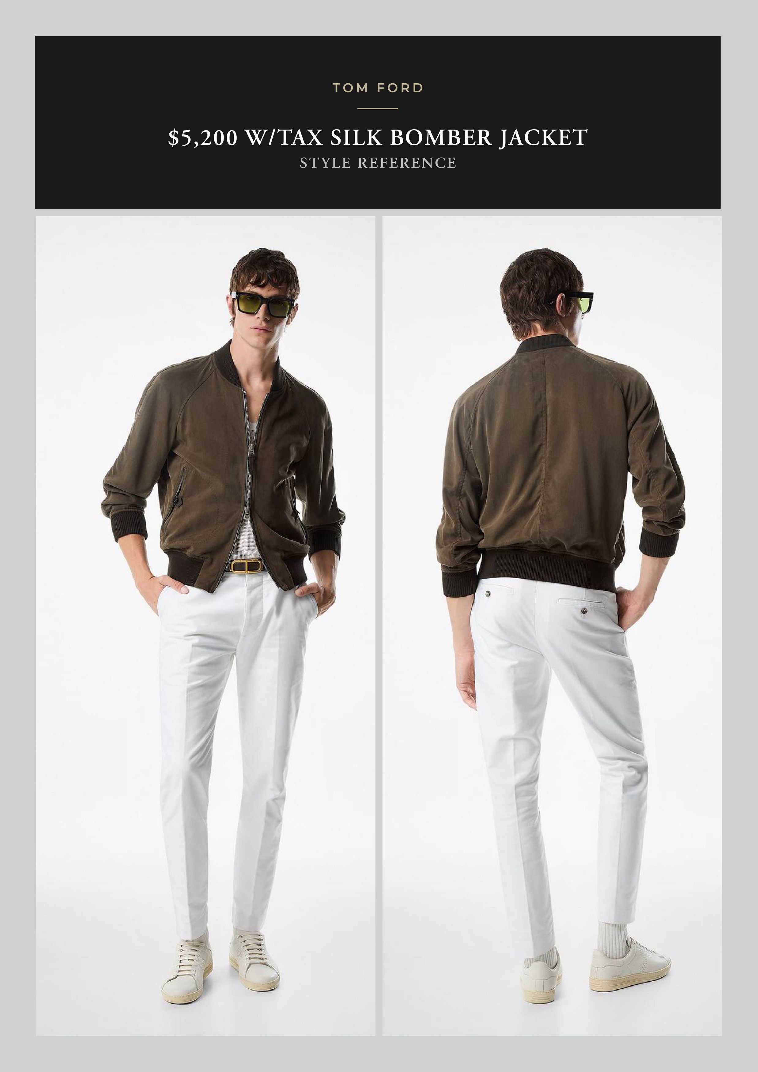 Tom Ford Effortless Cool, Rare $5,200 w/Tax 100% Silk Bomber Jacket Size US S / EU 44-46 / 1 - 6 Thumbnail