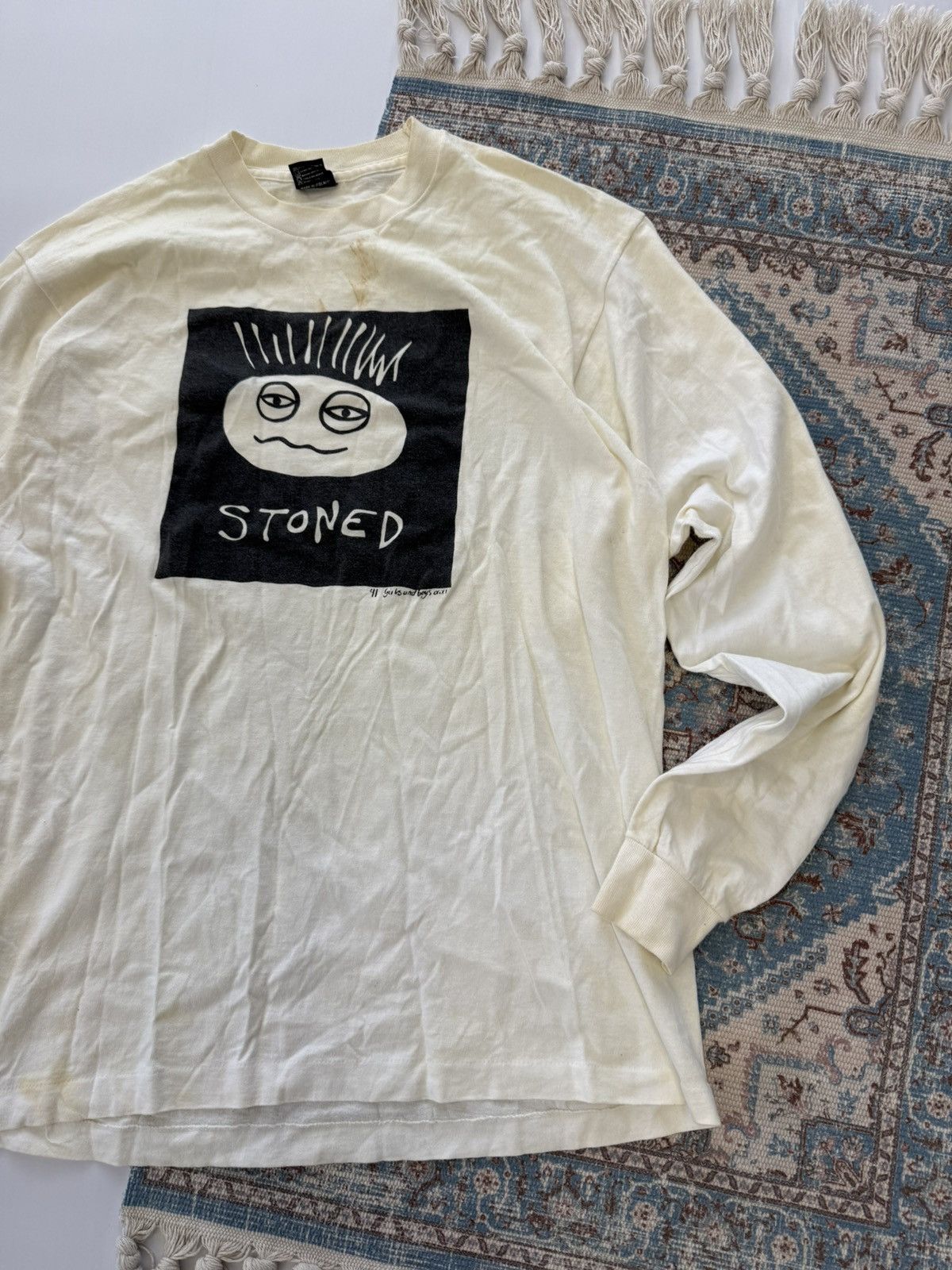 Vintage Vintage 1991 Stoned Again Screen Stars Humor Long Sleeve Size US XL / EU 56 / 4 - 5 Thumbnail