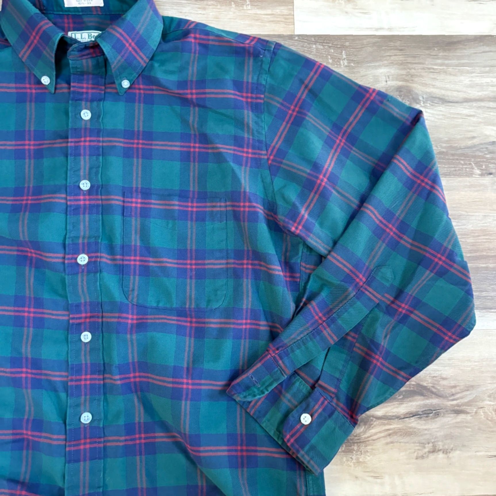 Vintage Vintage LL Bean Shirt Mens Medium 15.5 - 33 Tartan Plaid Twill Sport USA 90s Size US M / EU 48-50 / 2 - 2 Thumbnail