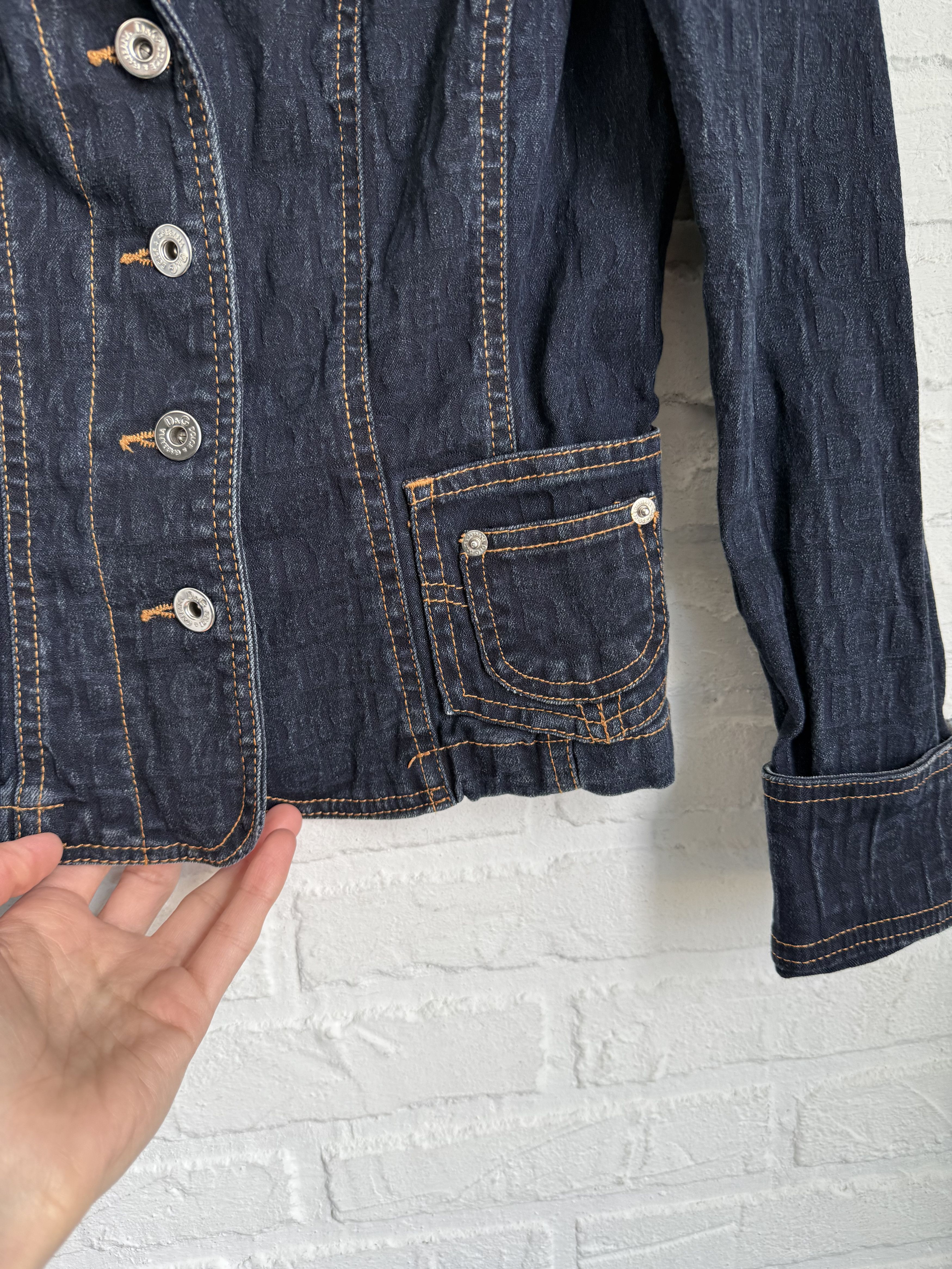 Dolce & Gabbana Vintage D&G Dolce & Gabbana Monogram Denim Jacket Y2K Size S / US 4 / IT 40 - 8 Thumbnail